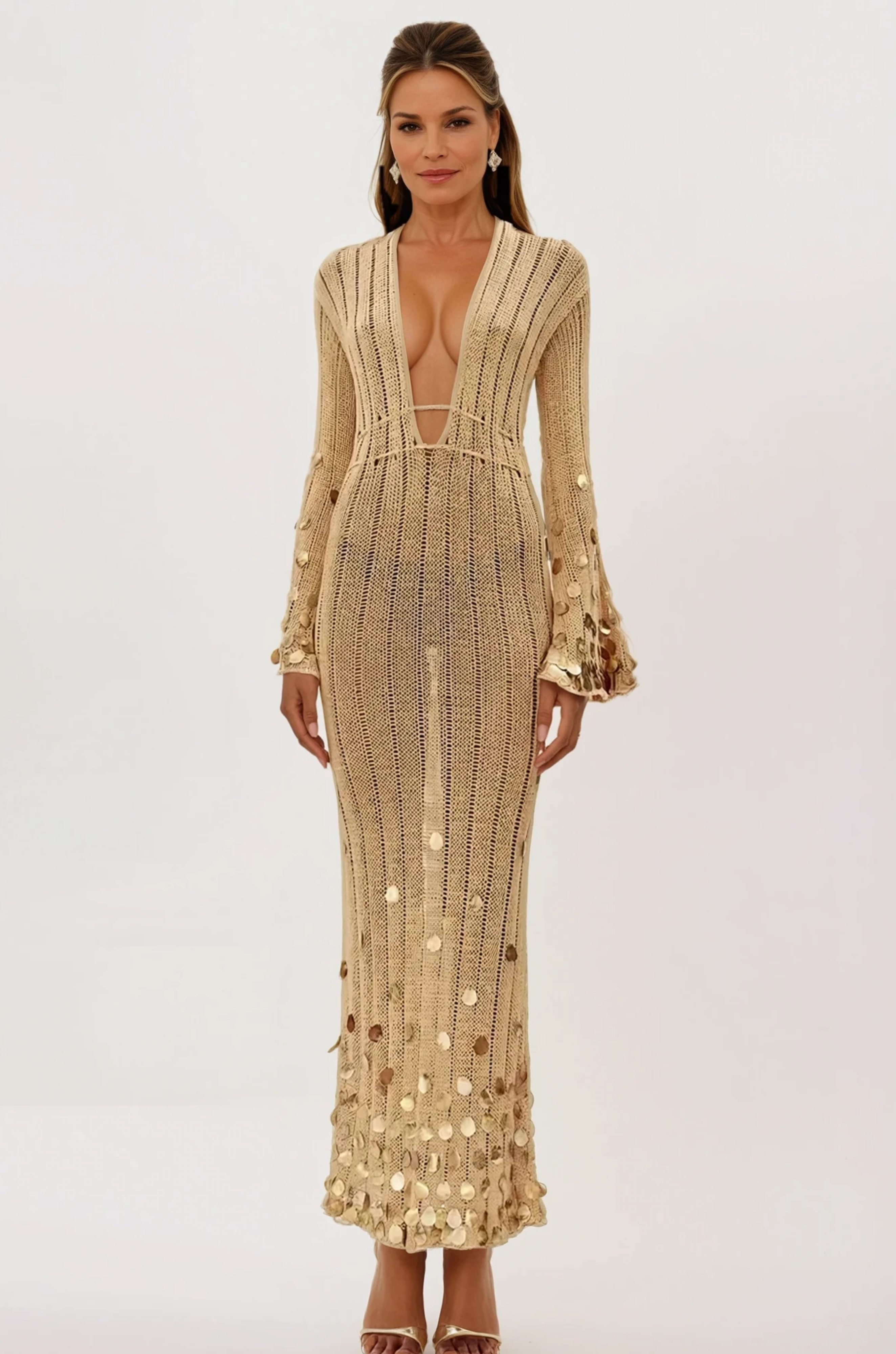 Glamorous Crochet - Dolly Knit Maxi Dress for Woman