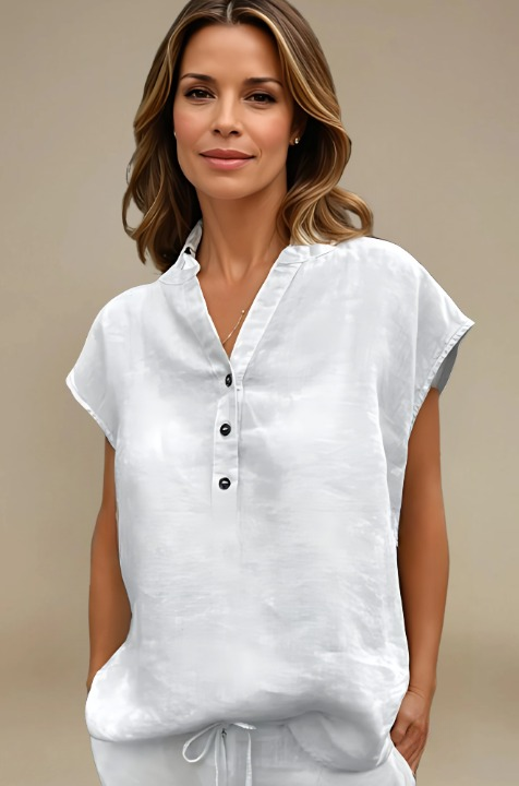 Women's Casual Elegant Button-Embellished Cotton Shirt