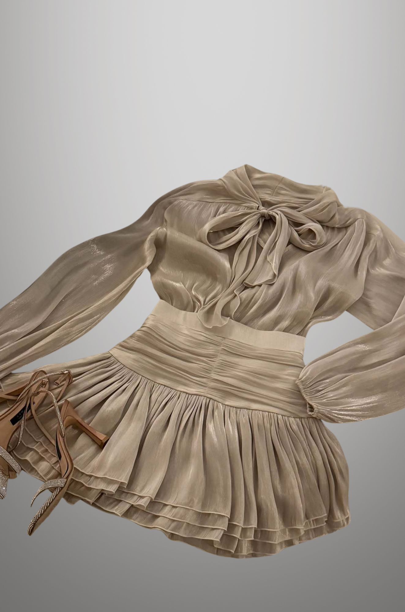Celina - Elegant Chiffon Mini Dress for Woman