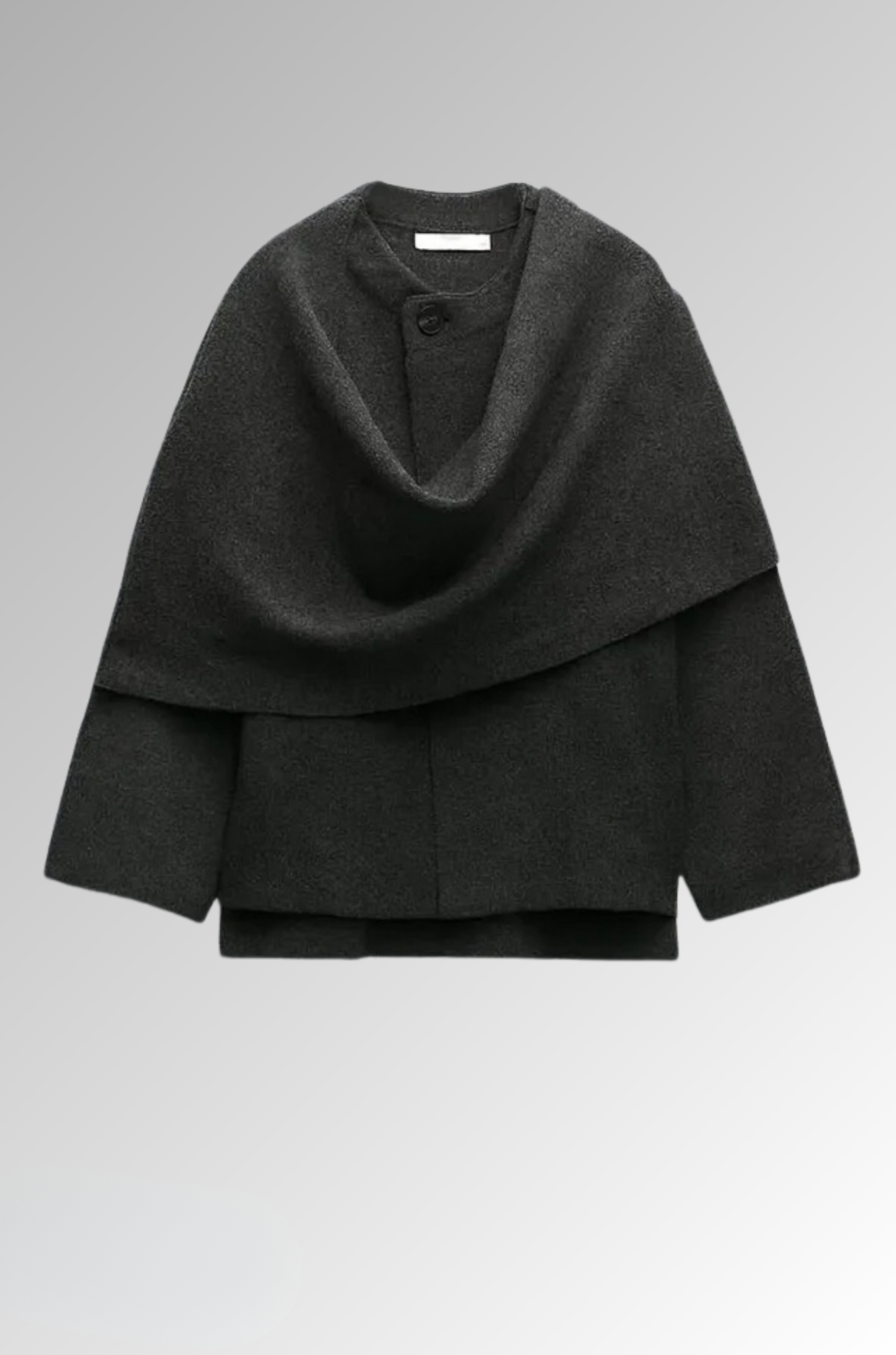 Scarf Coat - Wool Blend Winter Jacket for Woman