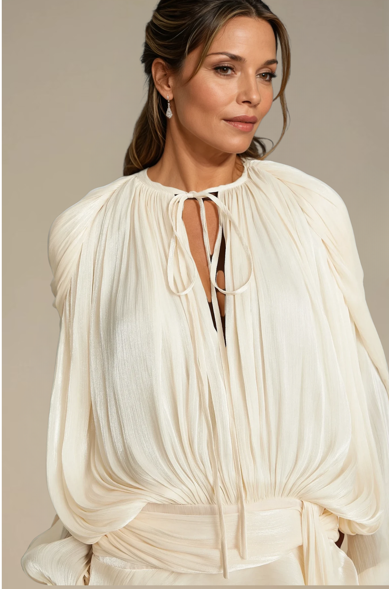 Eugénie - Fully-Pleated Ruffled Mini Dress for Woman
