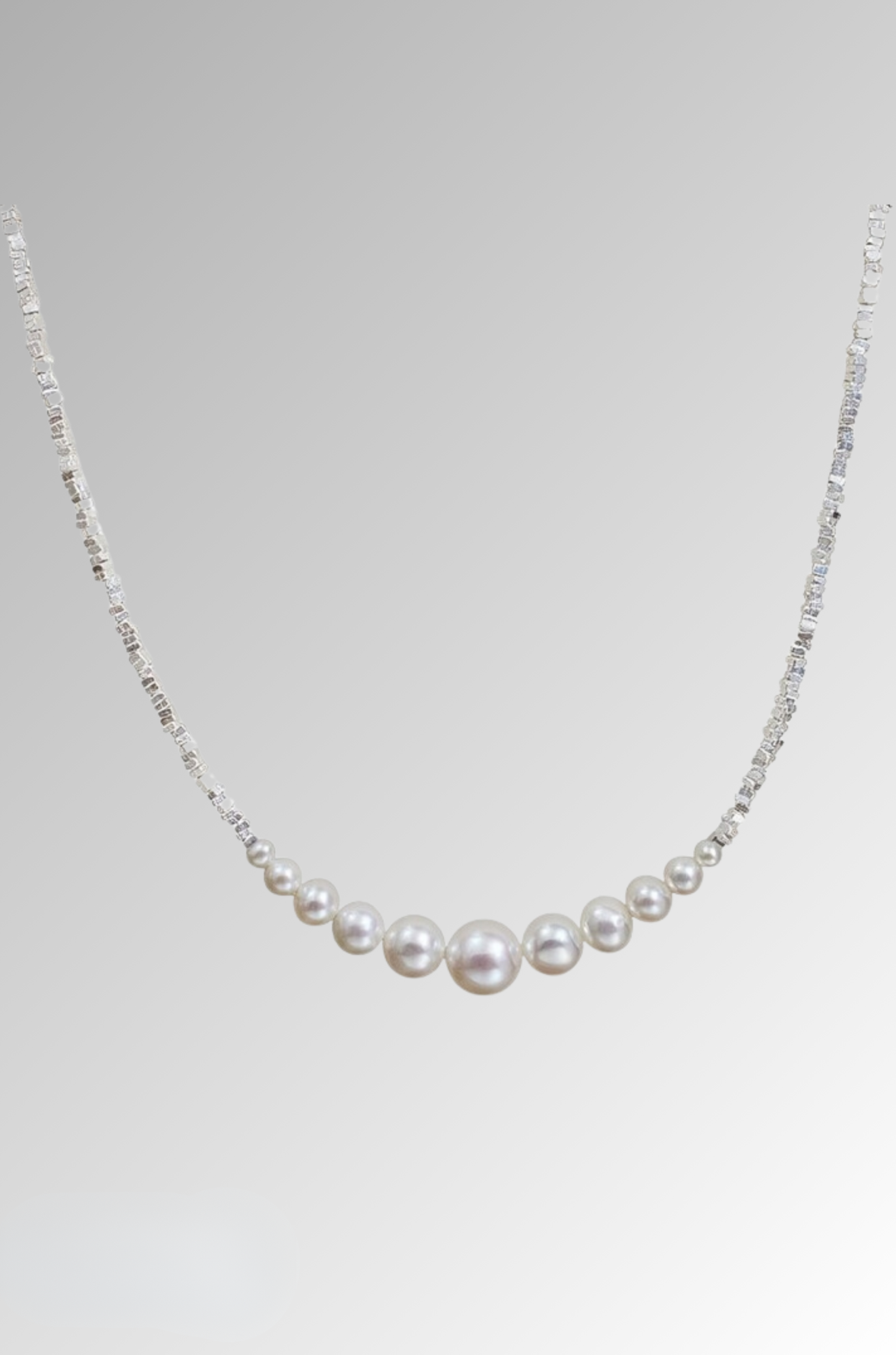 Serene Opulence - Pearl and Crystal Necklace for Woman