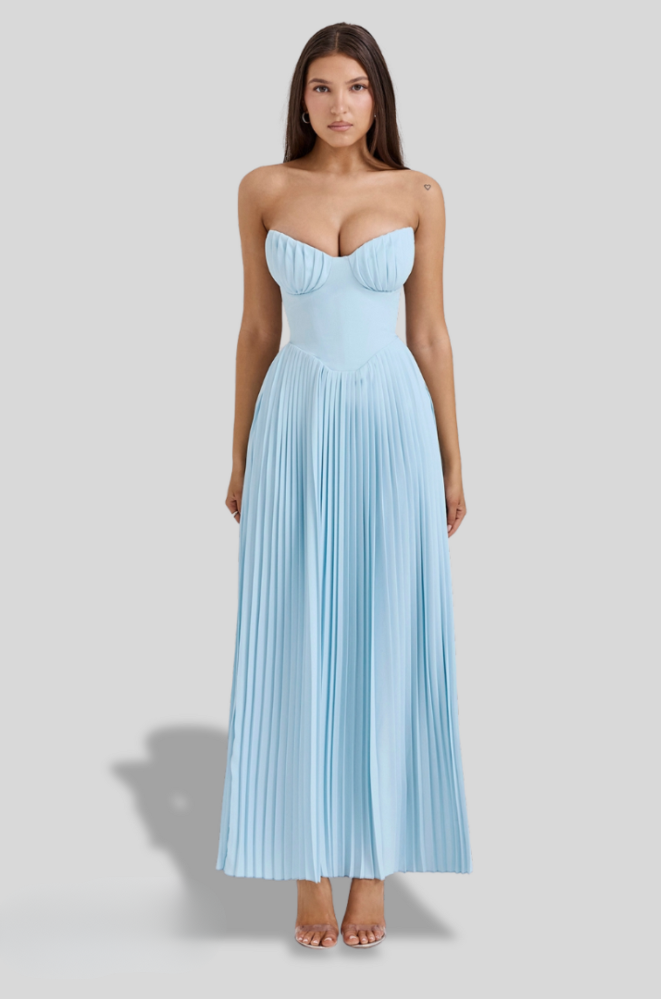 Zellie Dress - Pleated Evening Gown for Woman