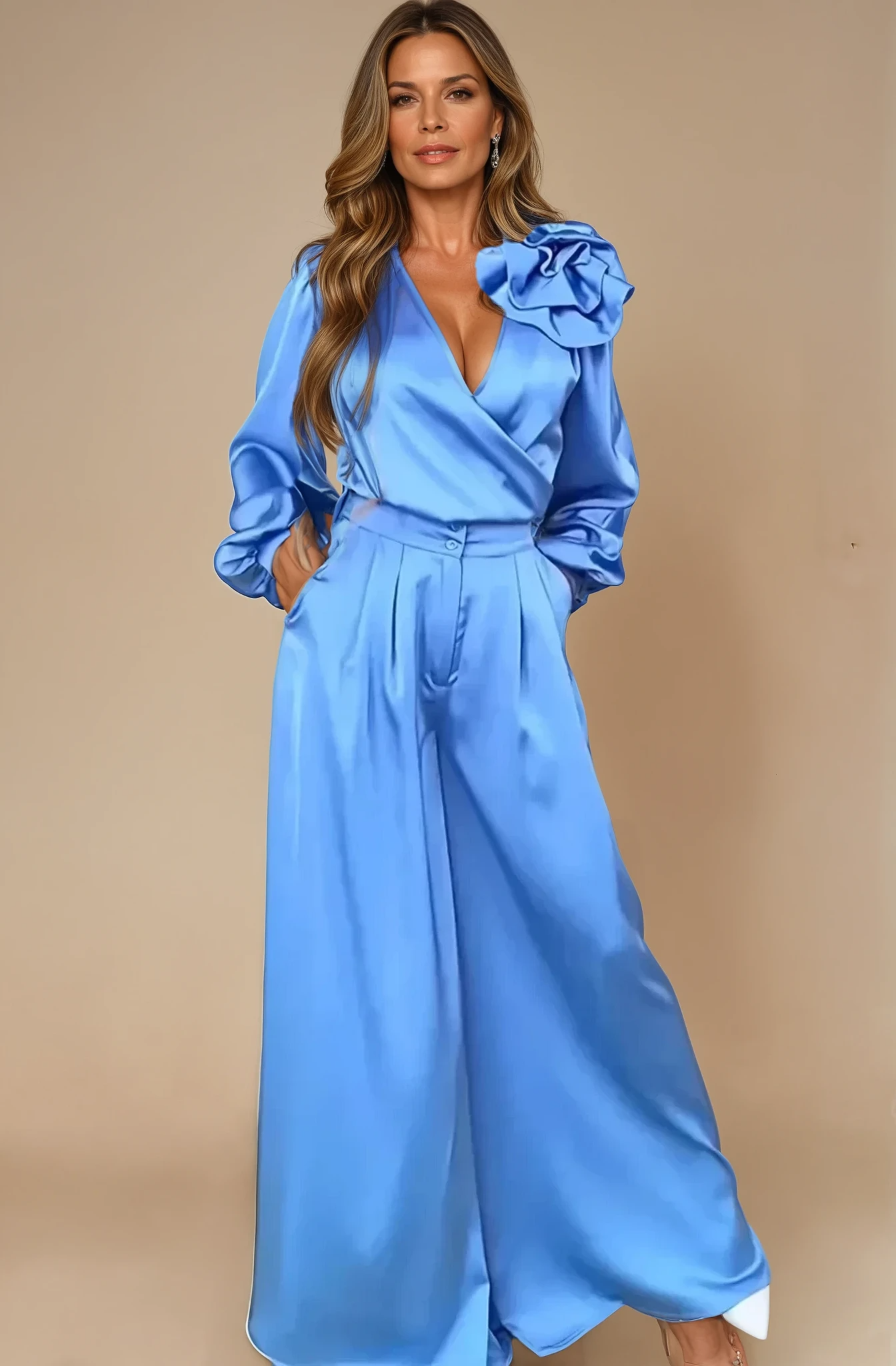 Liana - Classy Satin Dress for Woman