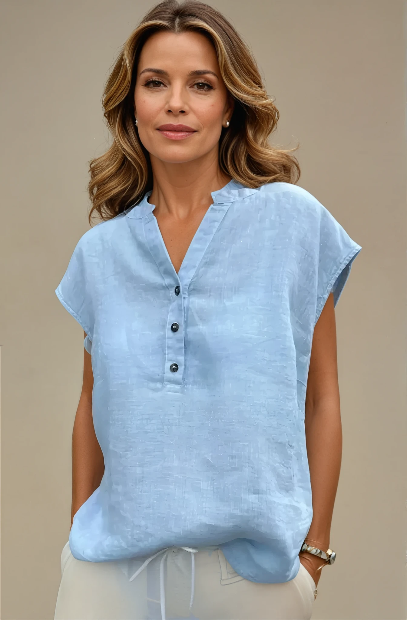 Women's Casual Elegant Button-Embellished Cotton Shirt