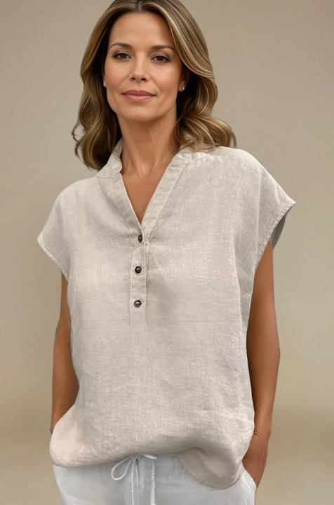 Women's Casual Elegant Button-Embellished Cotton Shirt