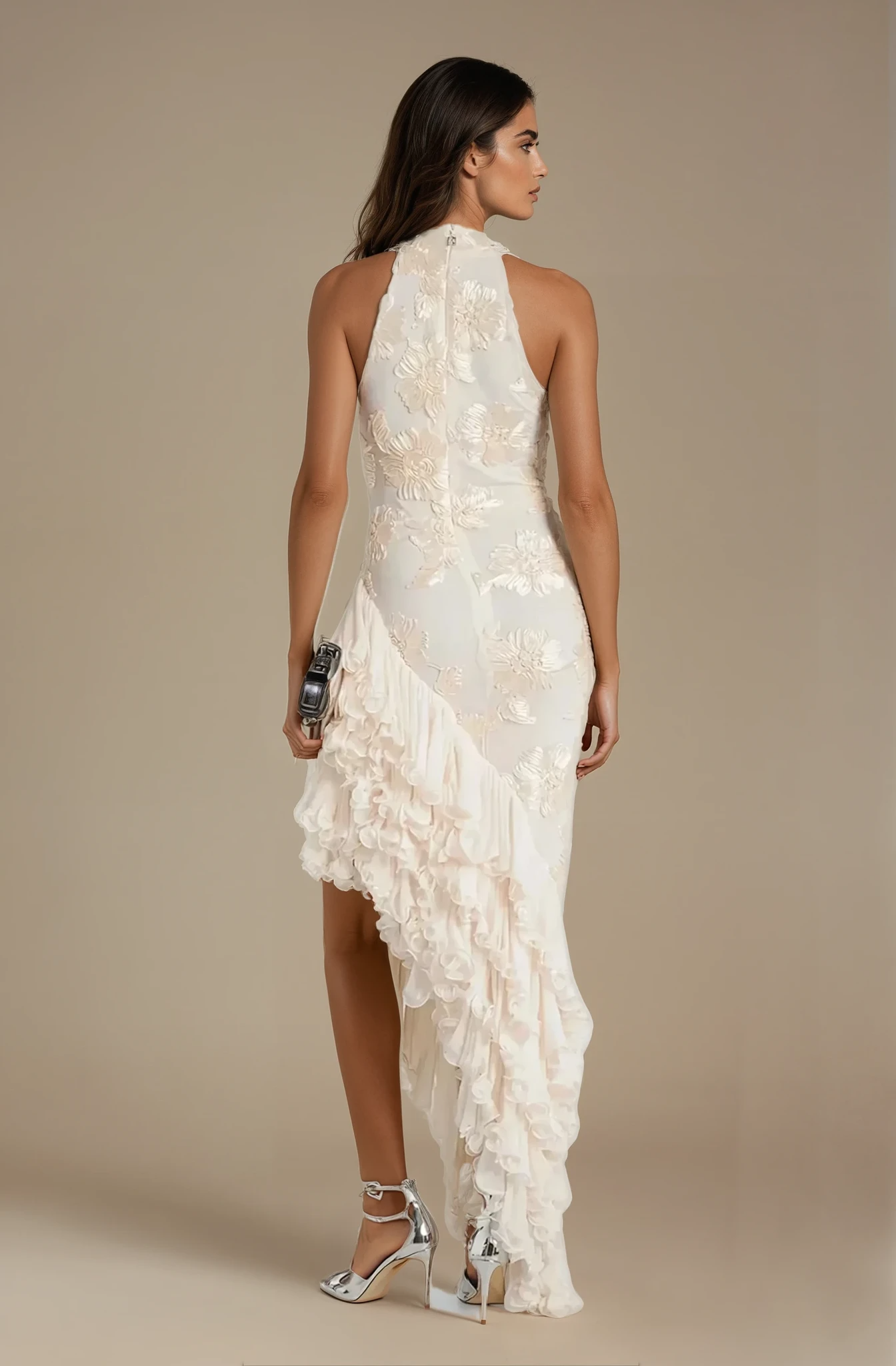 Floral-Appliqué Maxi Dress for Woman