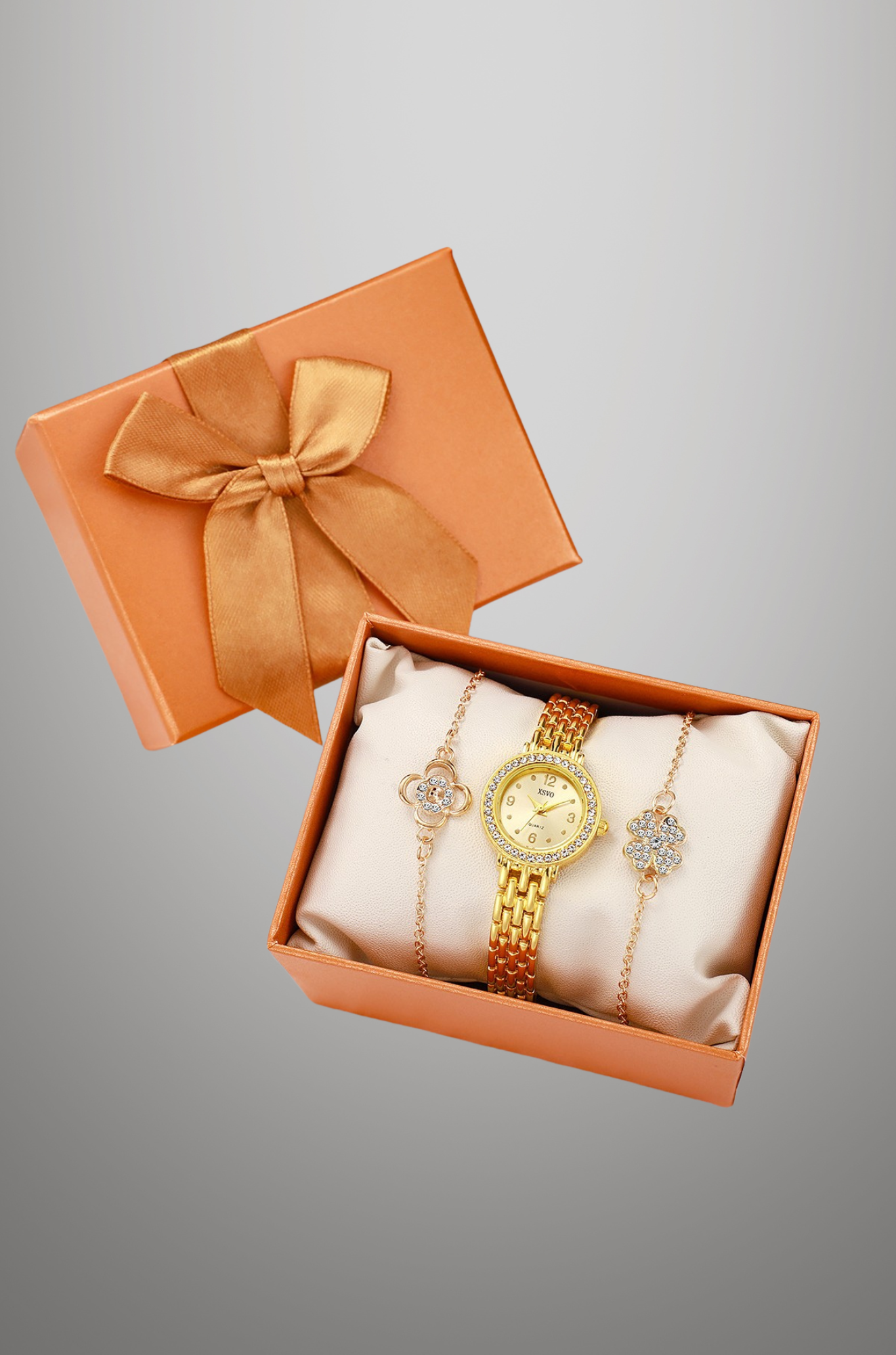 Golden Hour - Gold-Plated Watch and Bracelet Gift Set for Woman