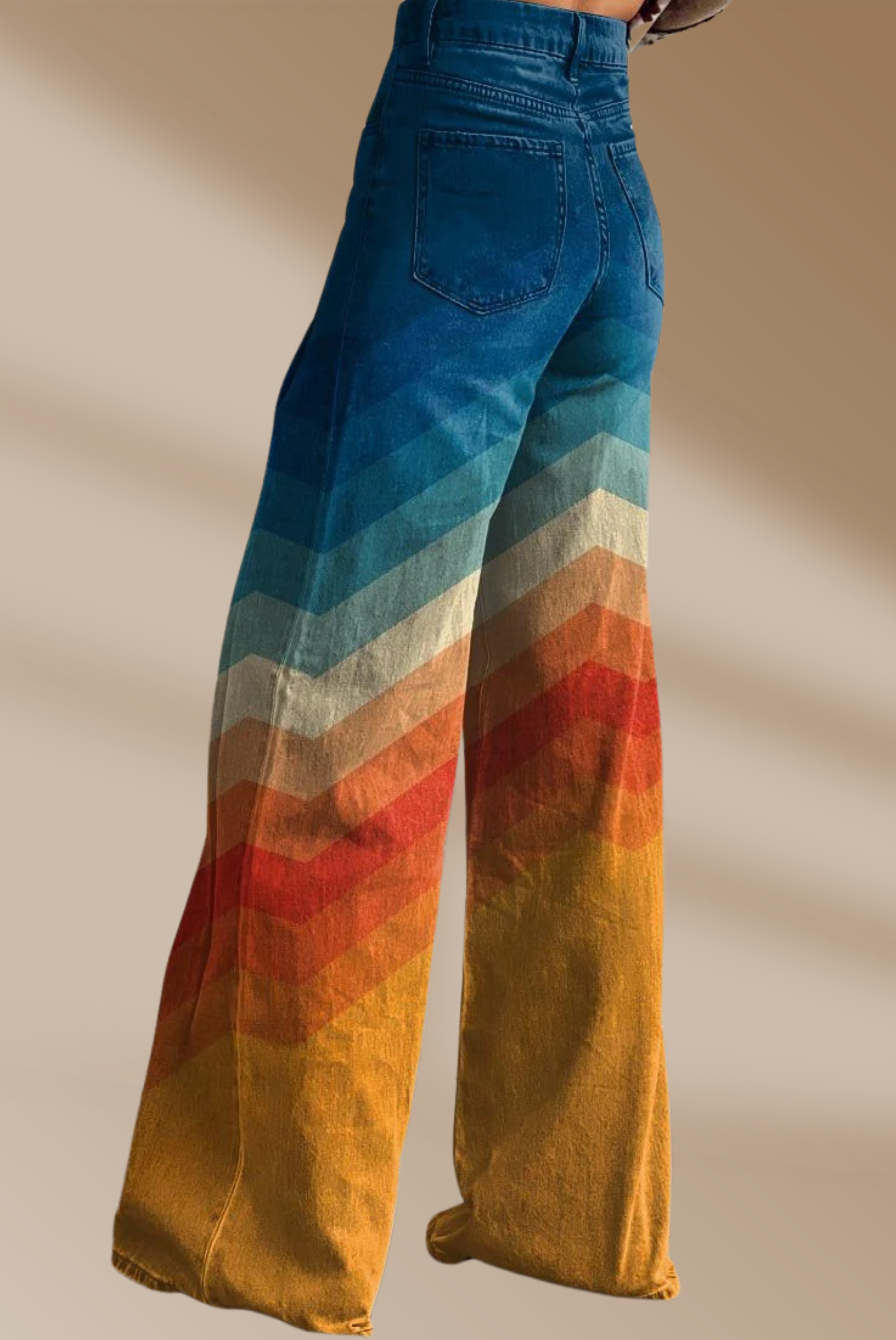 Lyra - Boho Wide-Leg Chevron Pants