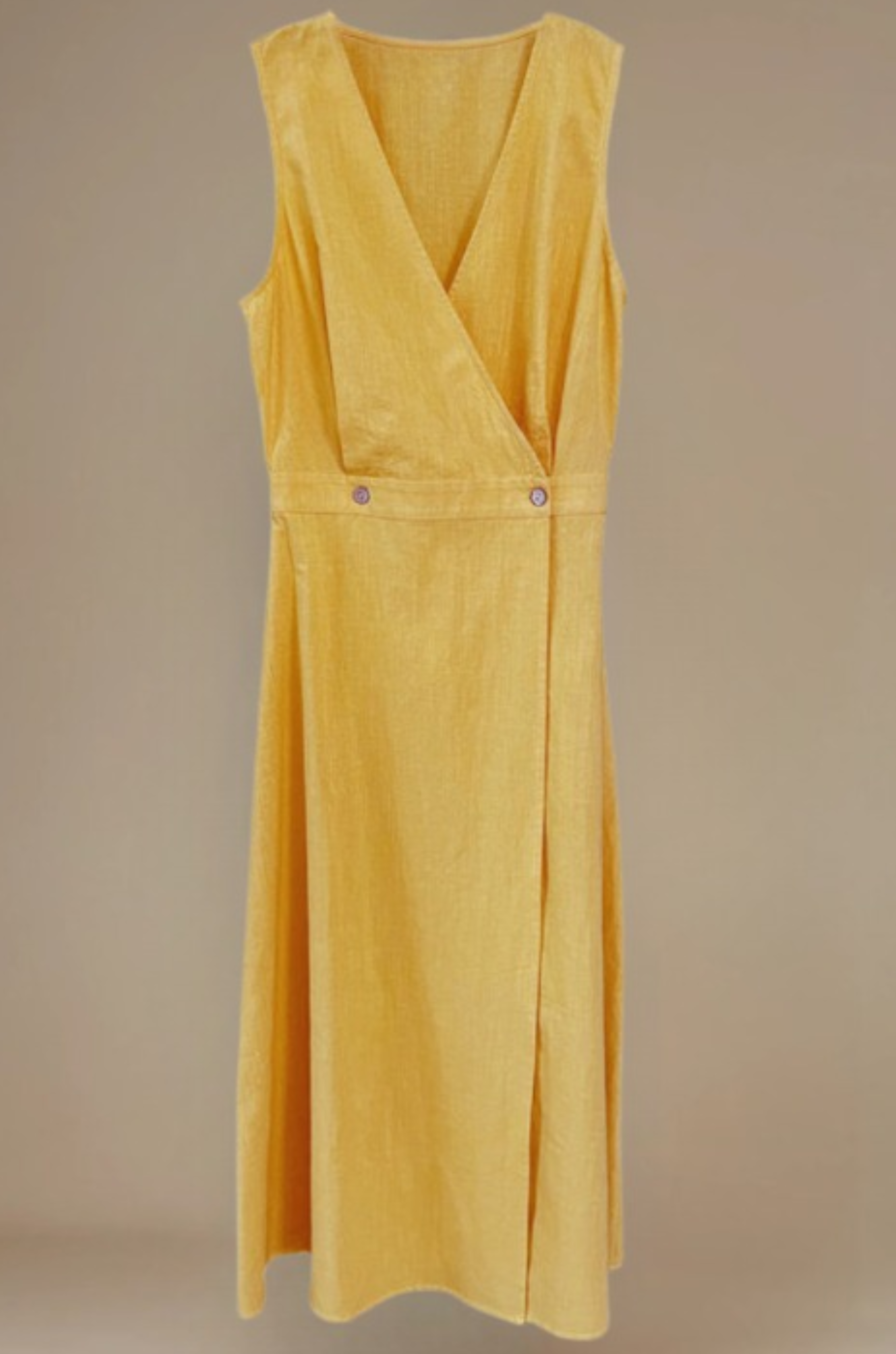 Roa - Fashionable V-Neck Cotton And Linen Dress for Woman
