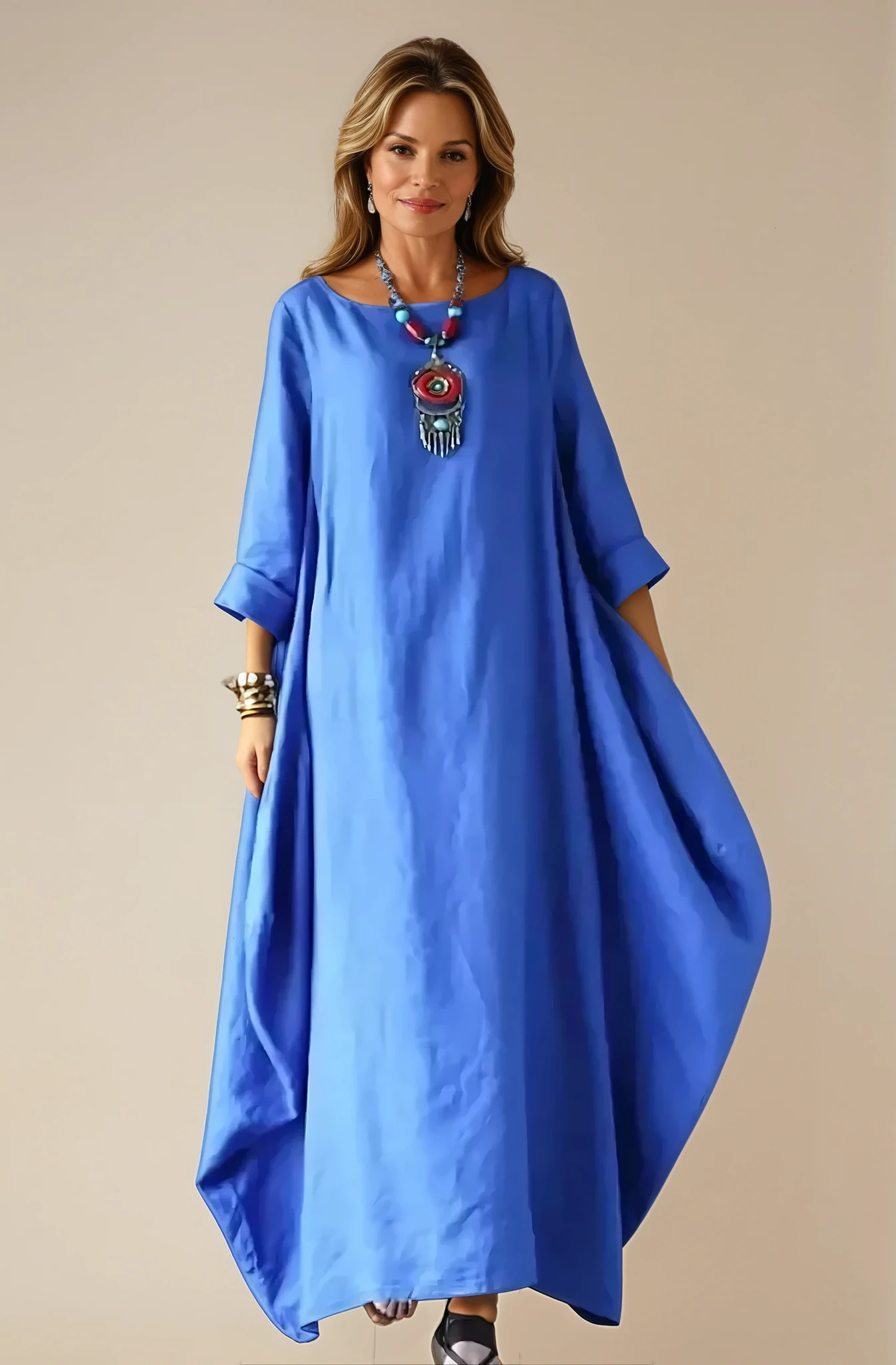 Women's Cotton and Linen Loose Plus Size Dress
