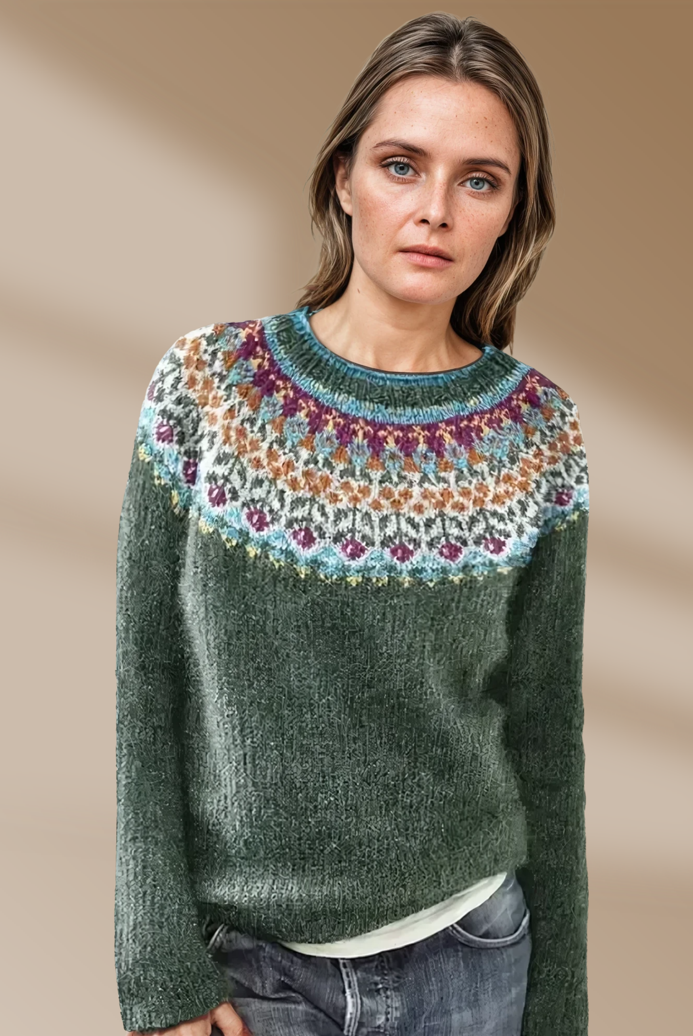 Nocturne - Cozy Knitted Nordic Patterns Sweater for Woman