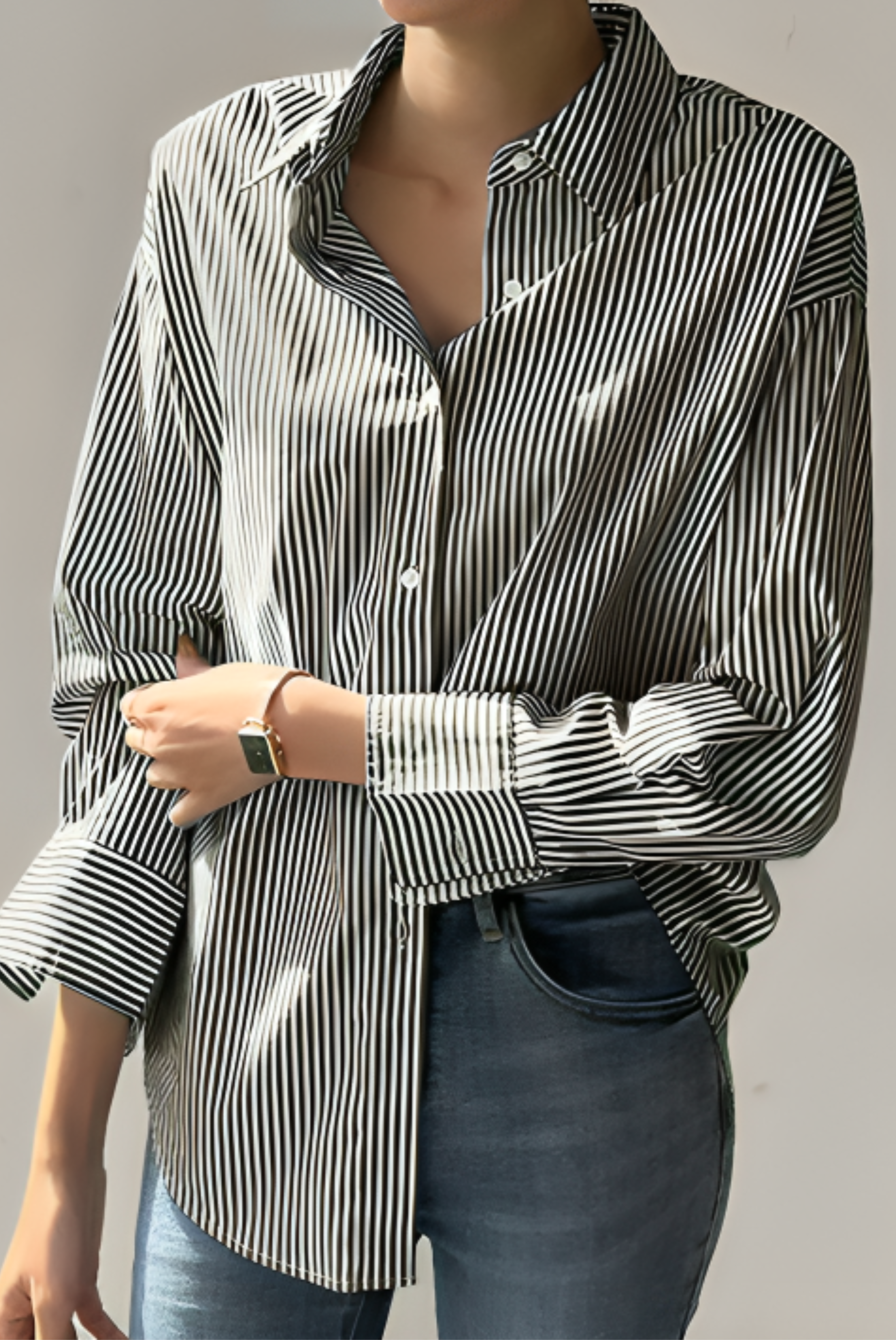 Hailey Executive Shirt - Striped Button-Up for Woman