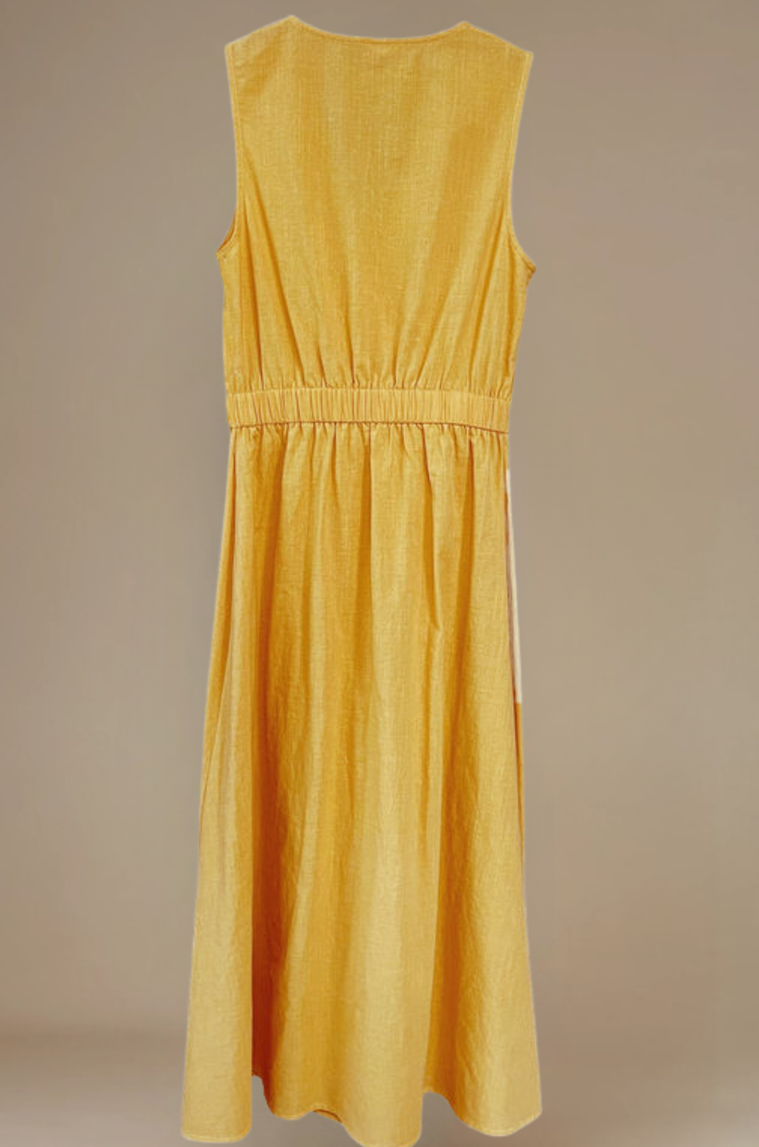 Roa - Fashionable V-Neck Cotton And Linen Dress for Woman