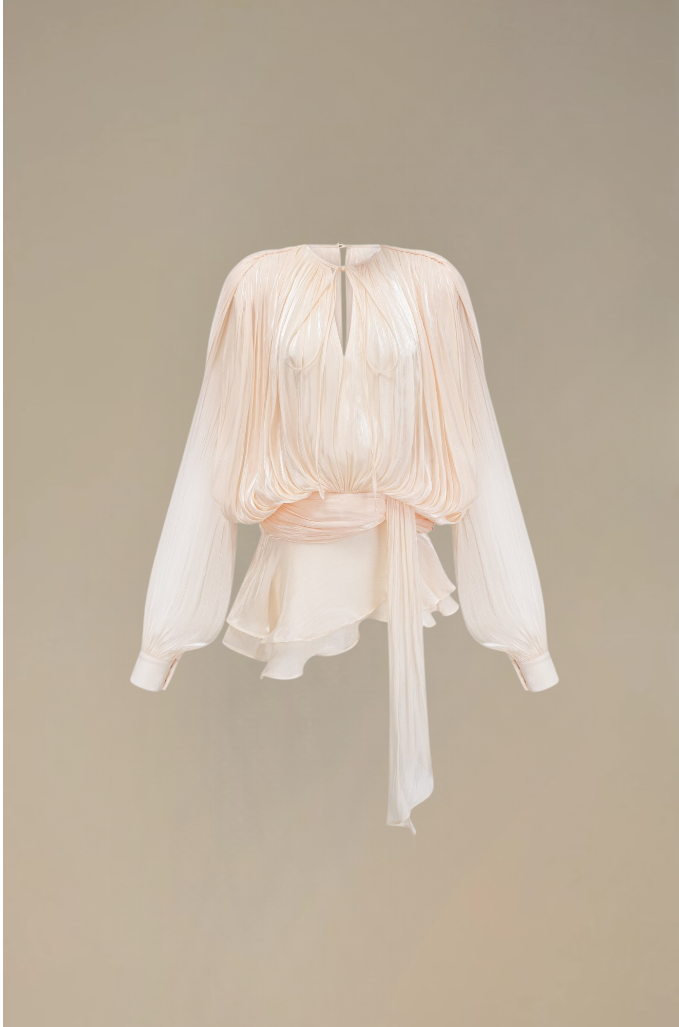 Eugénie - Fully-Pleated Ruffled Mini Dress for Woman