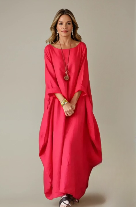 Women's Cotton and Linen Loose Plus Size Dress