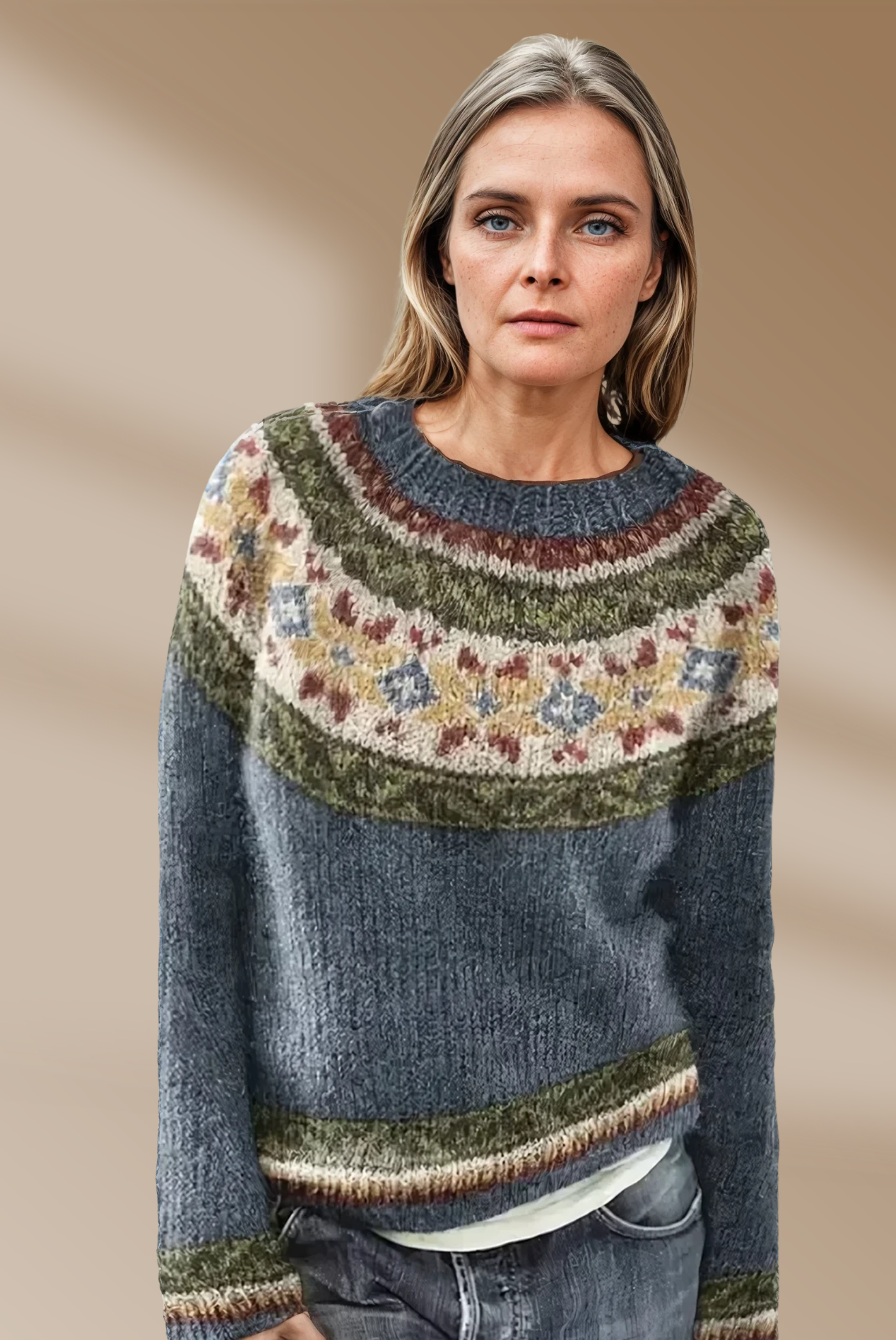 Nocturne - Cozy Knitted Nordic Patterns Sweater for Woman