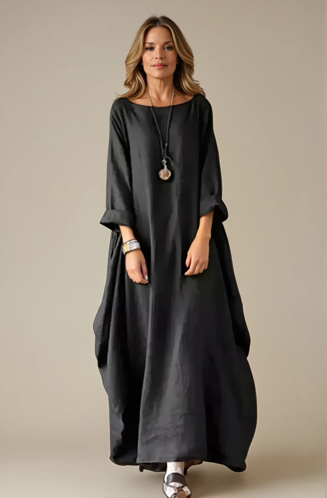 Women's Cotton and Linen Loose Plus Size Dress
