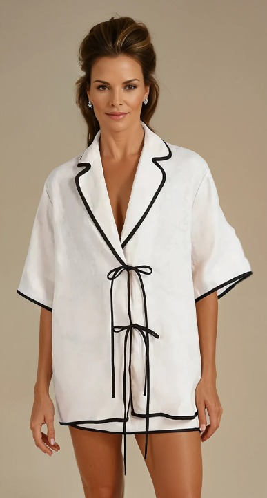Noir Cream Skirt Set for Woman