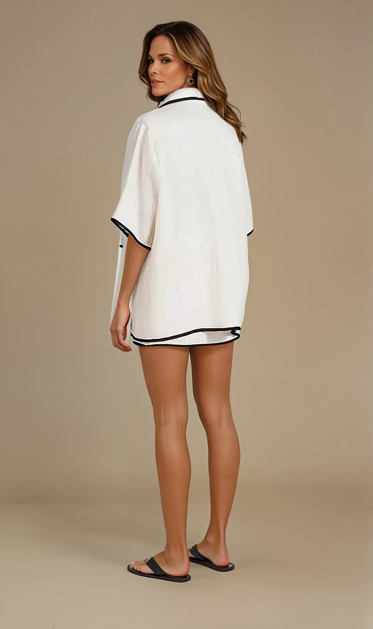 Noir Cream Skirt Set for Woman