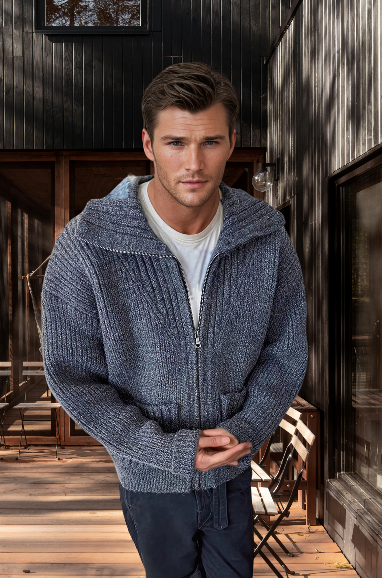 Mykonos Vest - Cozy Knitted Zip-Up for Men