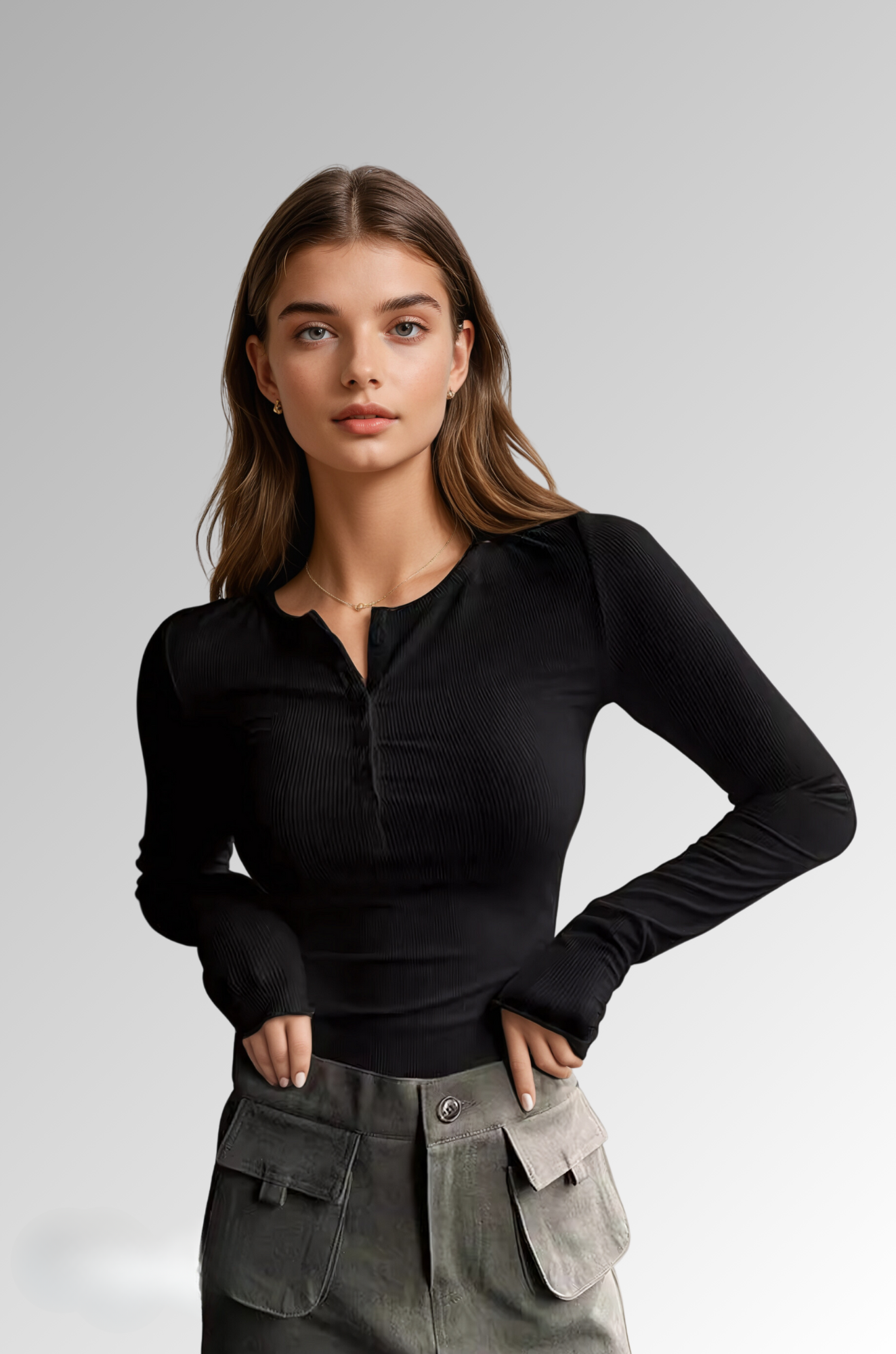 Elsa Top - Sleek Long Sleeve Blouse for Woman