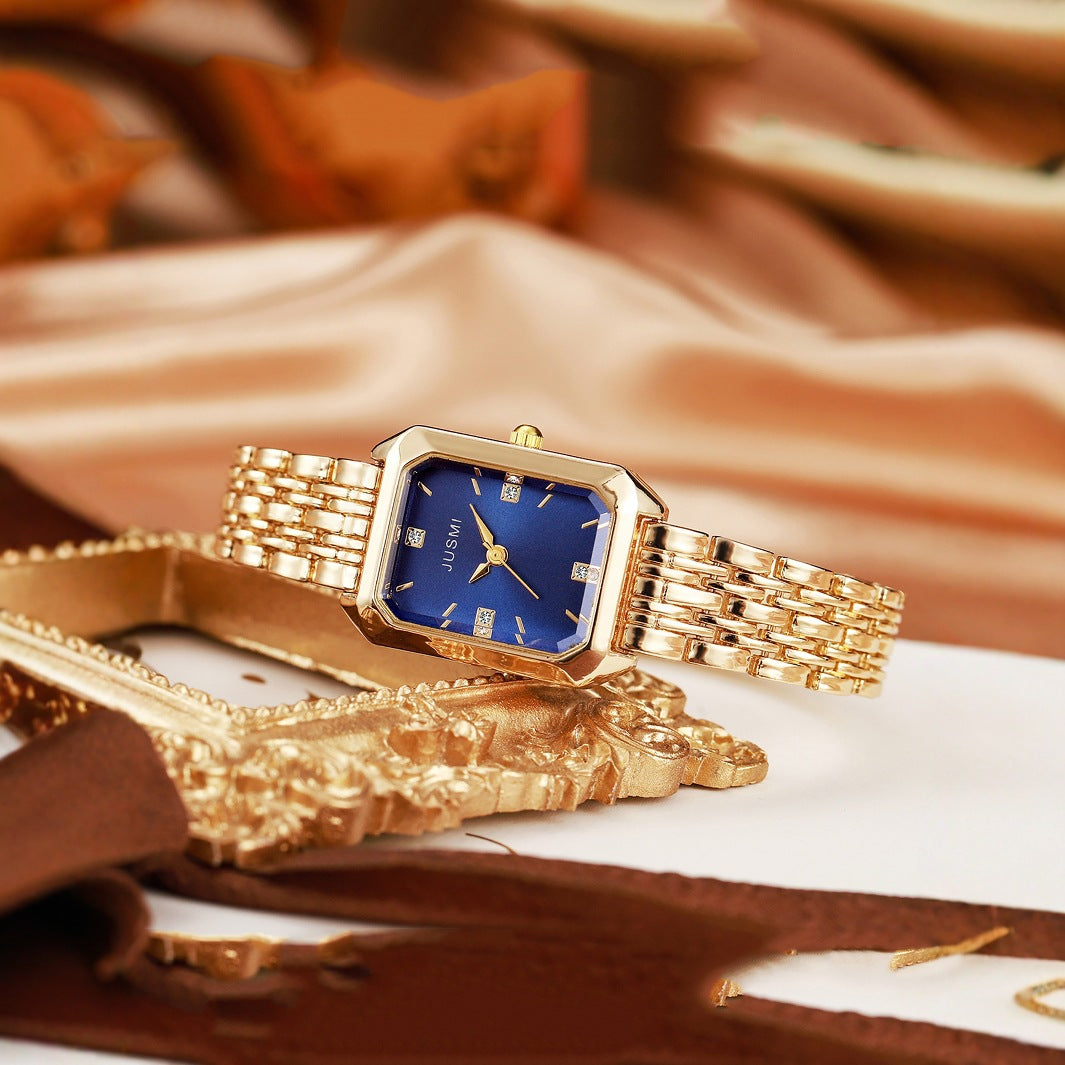 Blue & Gold Jewelry Gift Set – Watch, Necklace & Bracelet