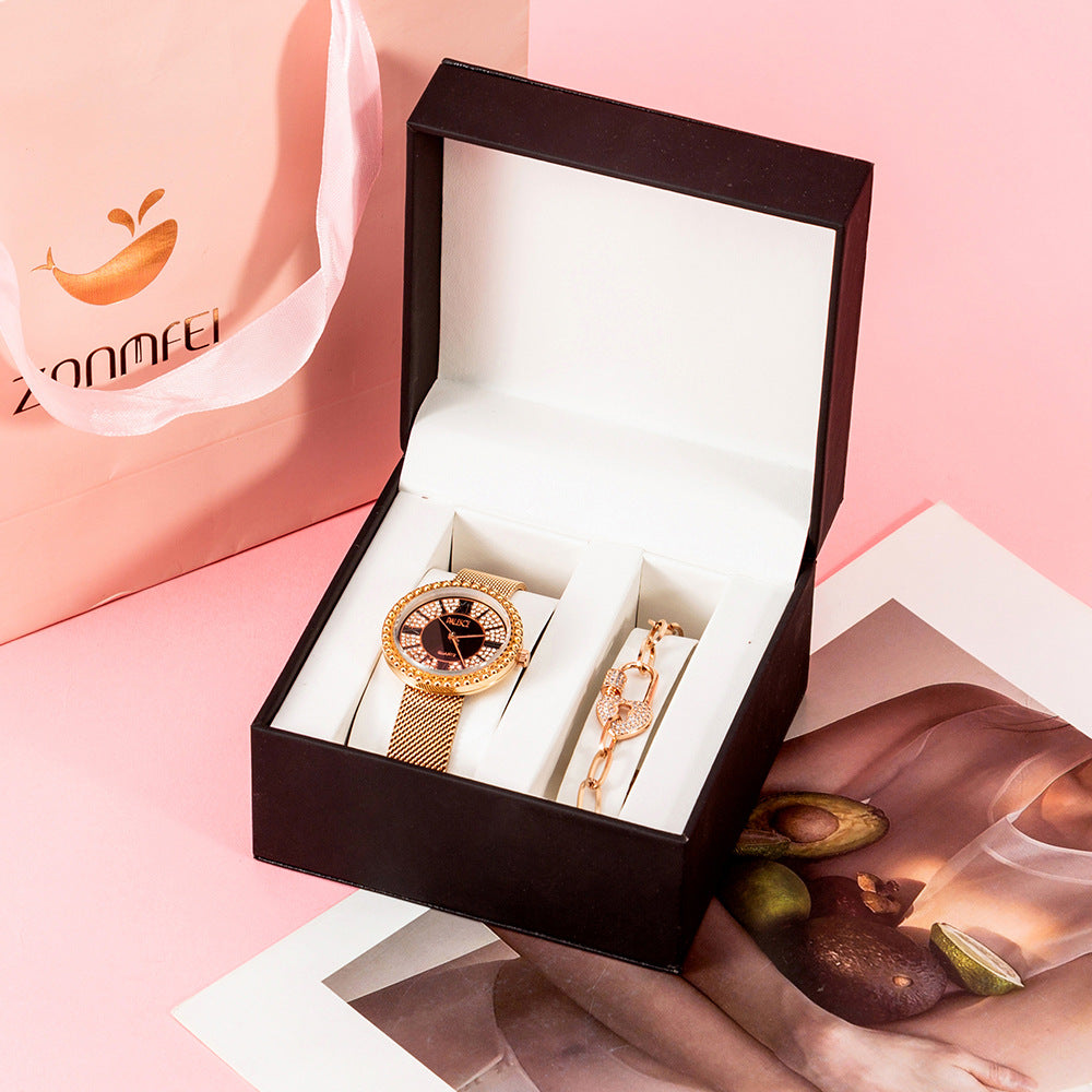 Luxury Rose Gold Gift Set – Watch & Matching Bracelet