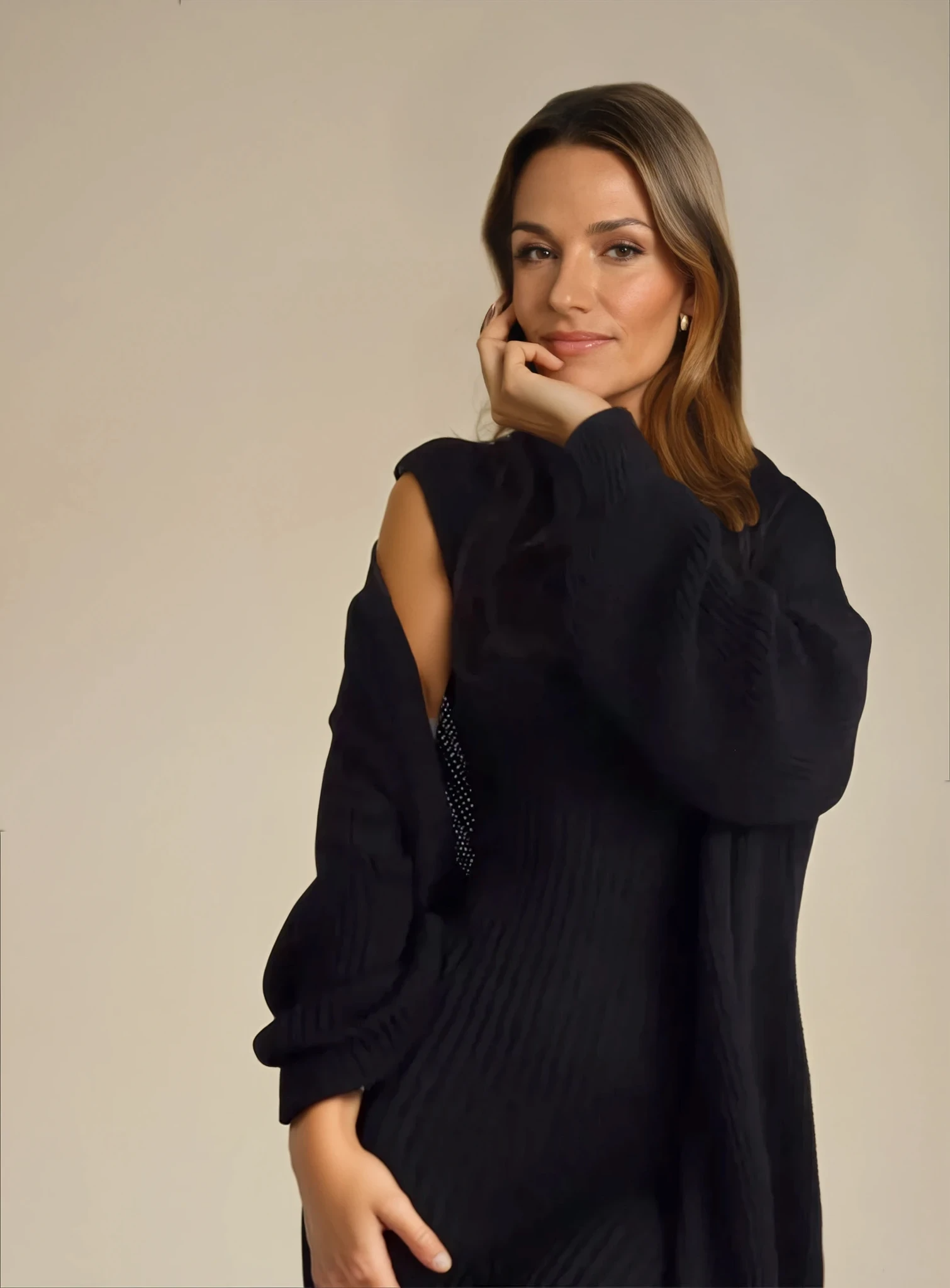 Arden - Cozy Knitted Dress and Cardigan Set for Woman