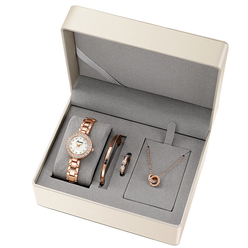 Classic Jewelry Gift Set – Watch, Bracelet & Necklace
