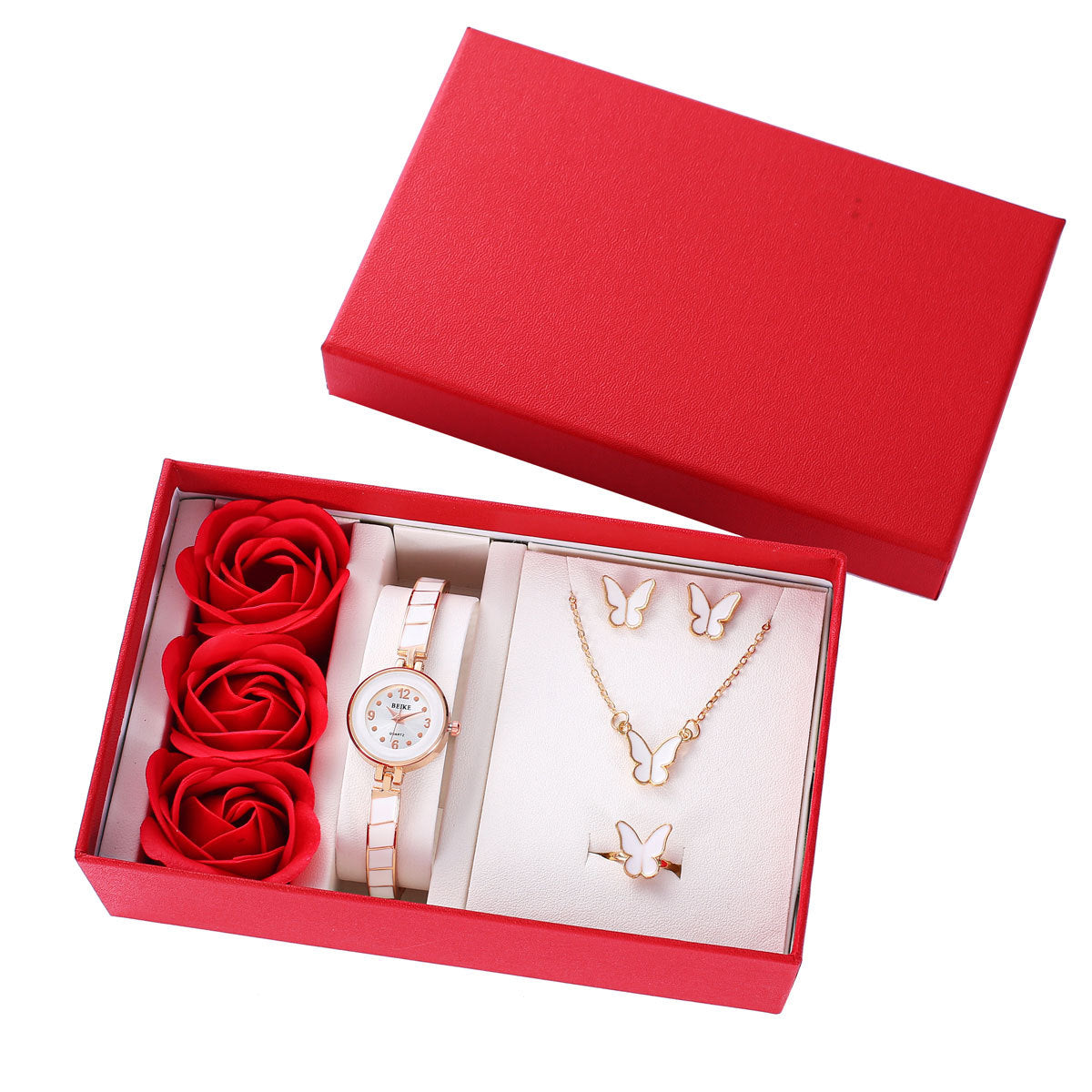 Elegant Necklace & Earrings Set with Roses – Perfect for Special Moments