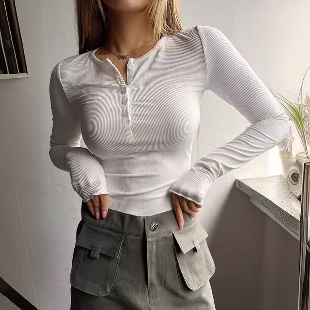 Elsa Top - Sleek Long Sleeve Blouse for Woman