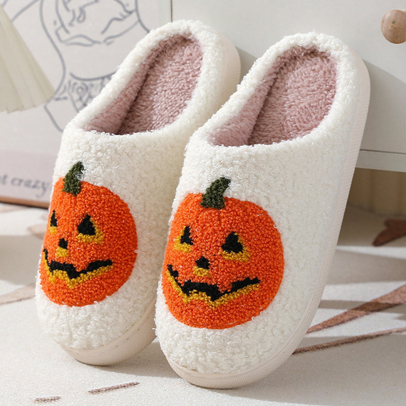 Halloween Pumpkin Slippers - Cozy and Fun Holiday House Slippers for Woman