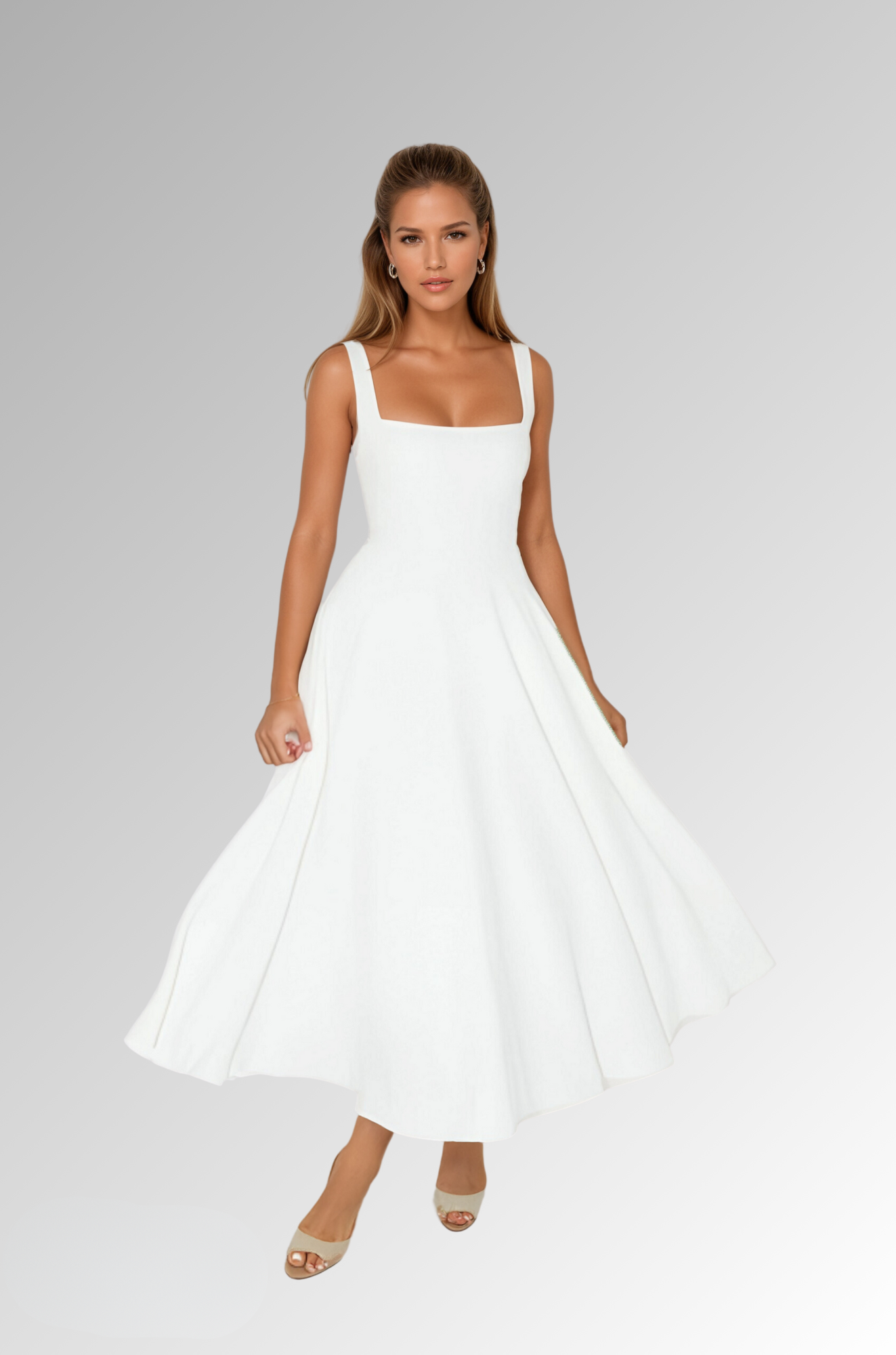 Amore Dress - Square Neckline Dress for Woman