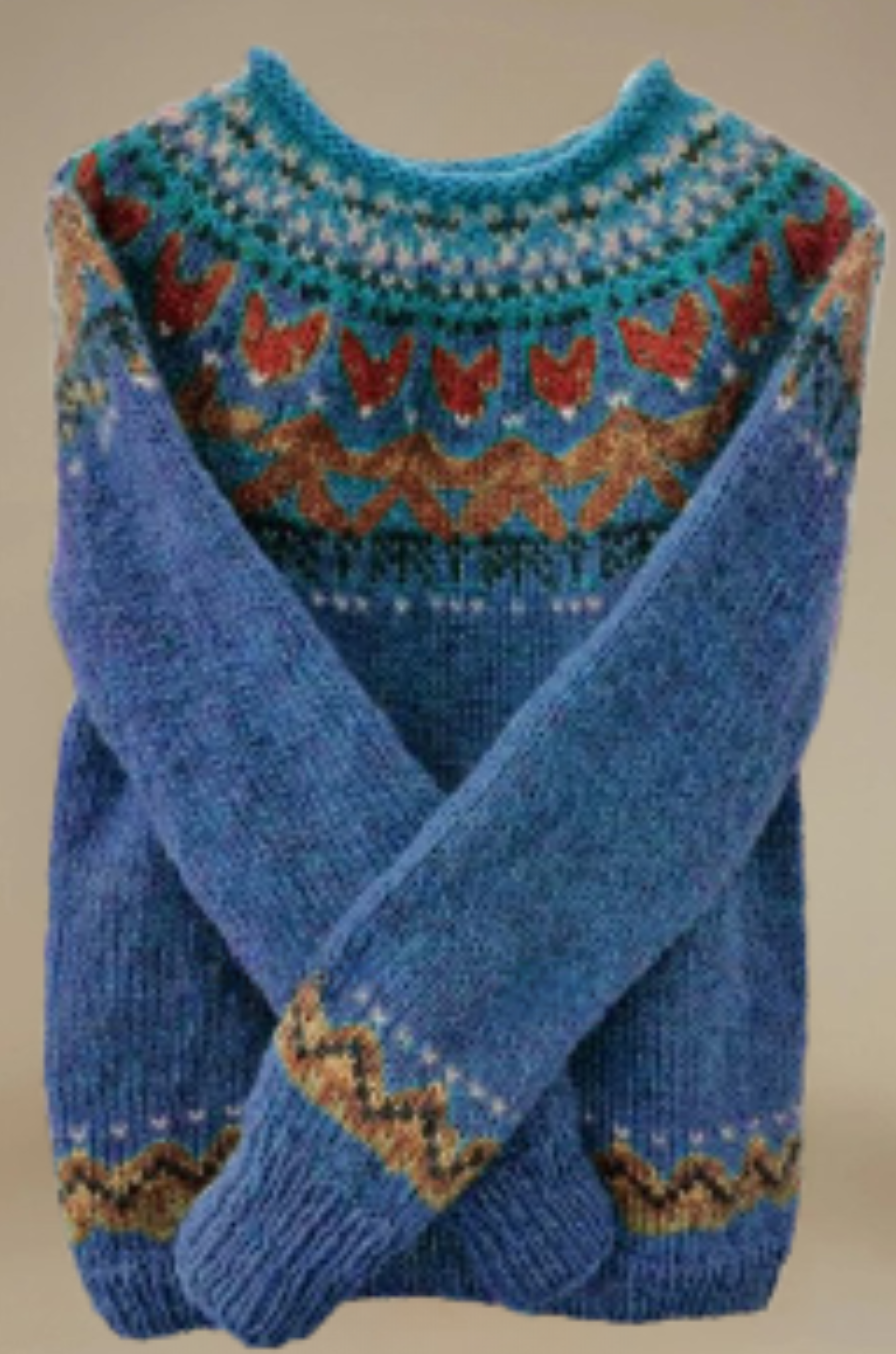 Ivana - Vintage Jacquard Crew Neck Sweater for Woman