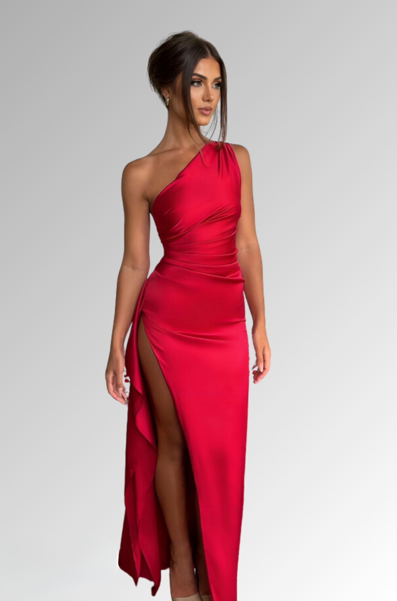 Sam Maxi Dress - Bold Side Slit Gown for Woman