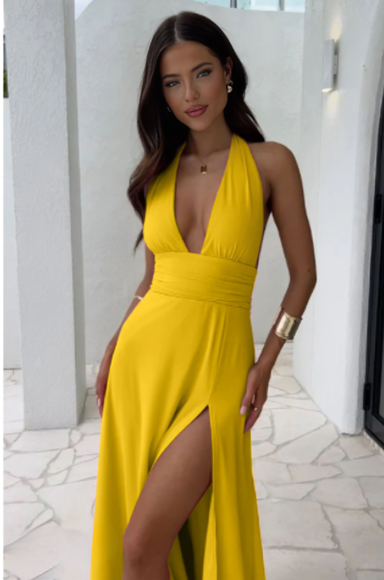 Celine Dress - Halter Maxi Dress for Woman