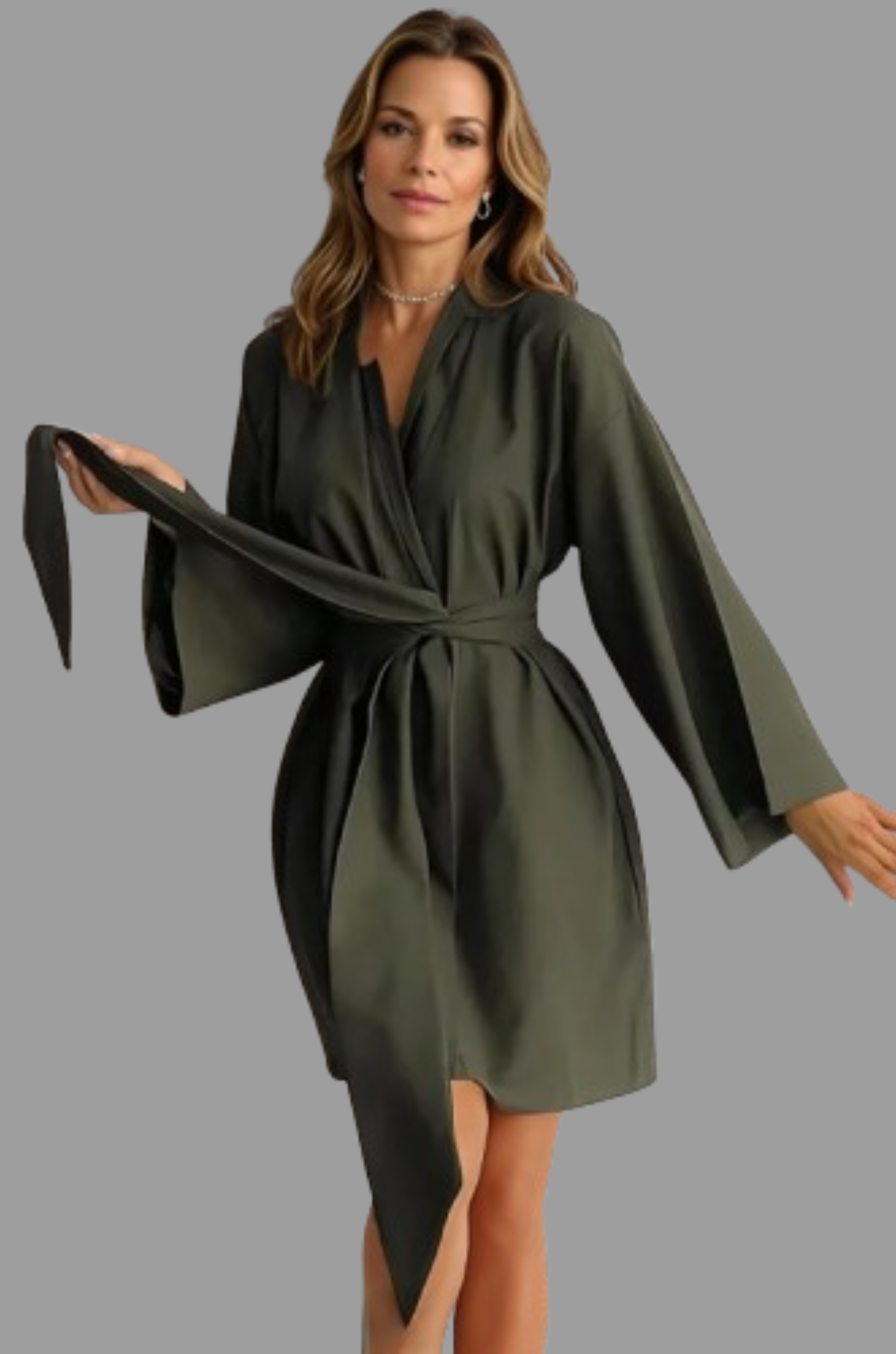 Kimono Zen - Tie-Waist Dress for Woman