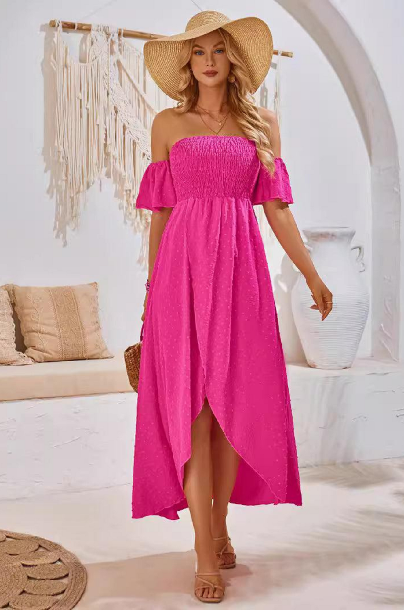Demy Ruffle Dress - Off-Shoulder Maxi Dress for Woman