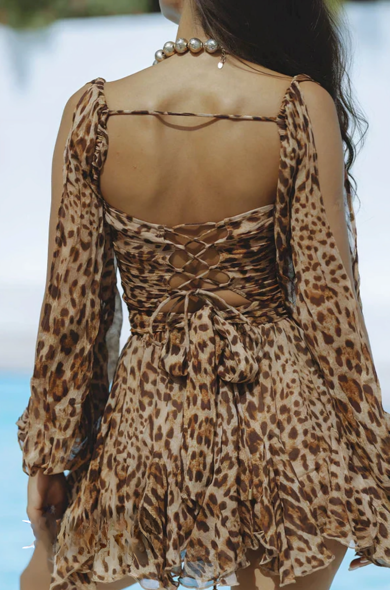 Sway Dress - Lace-Up Back Dress for Woman