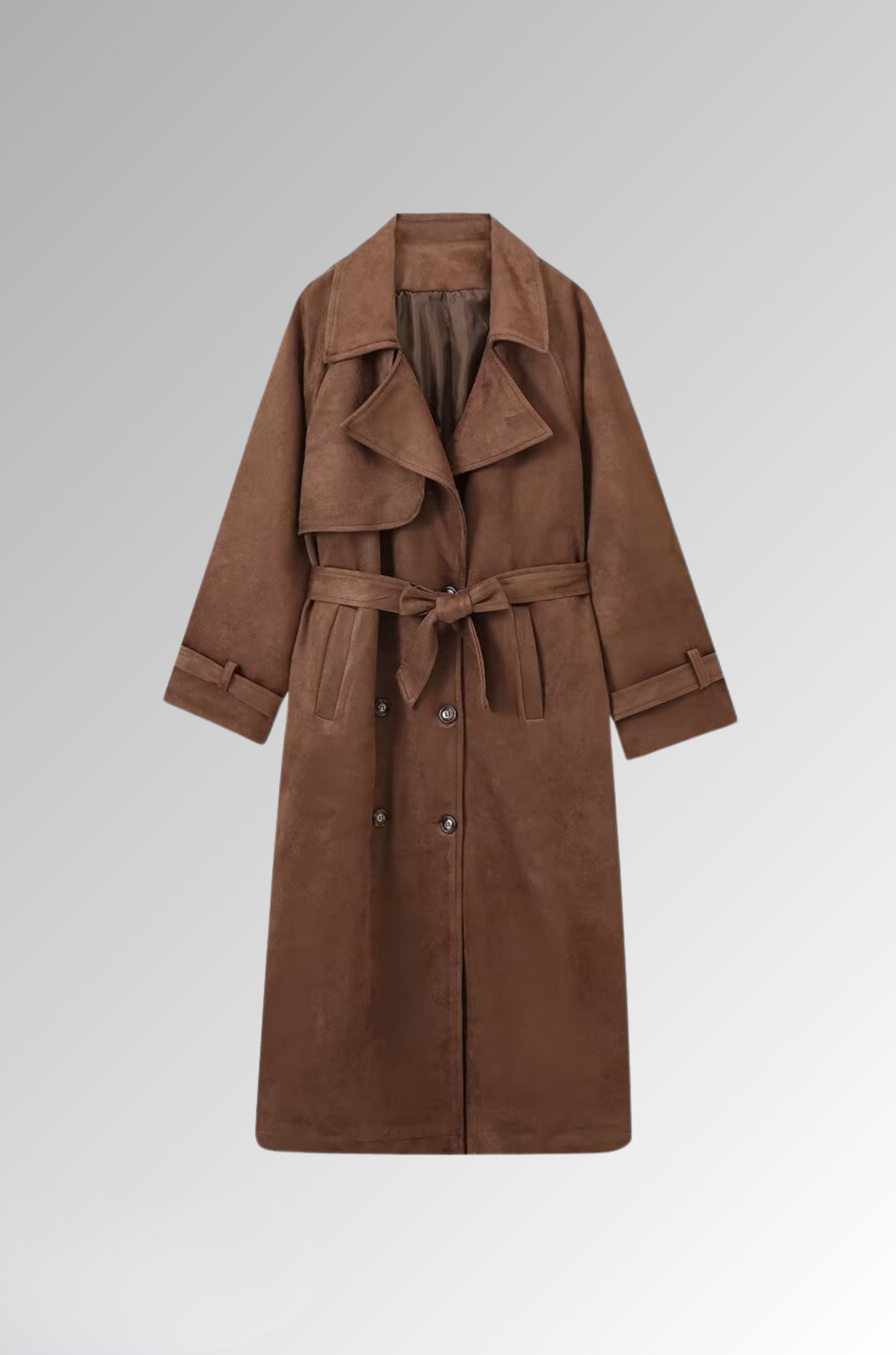 Evelyn - Suede Trench Coat For Woman