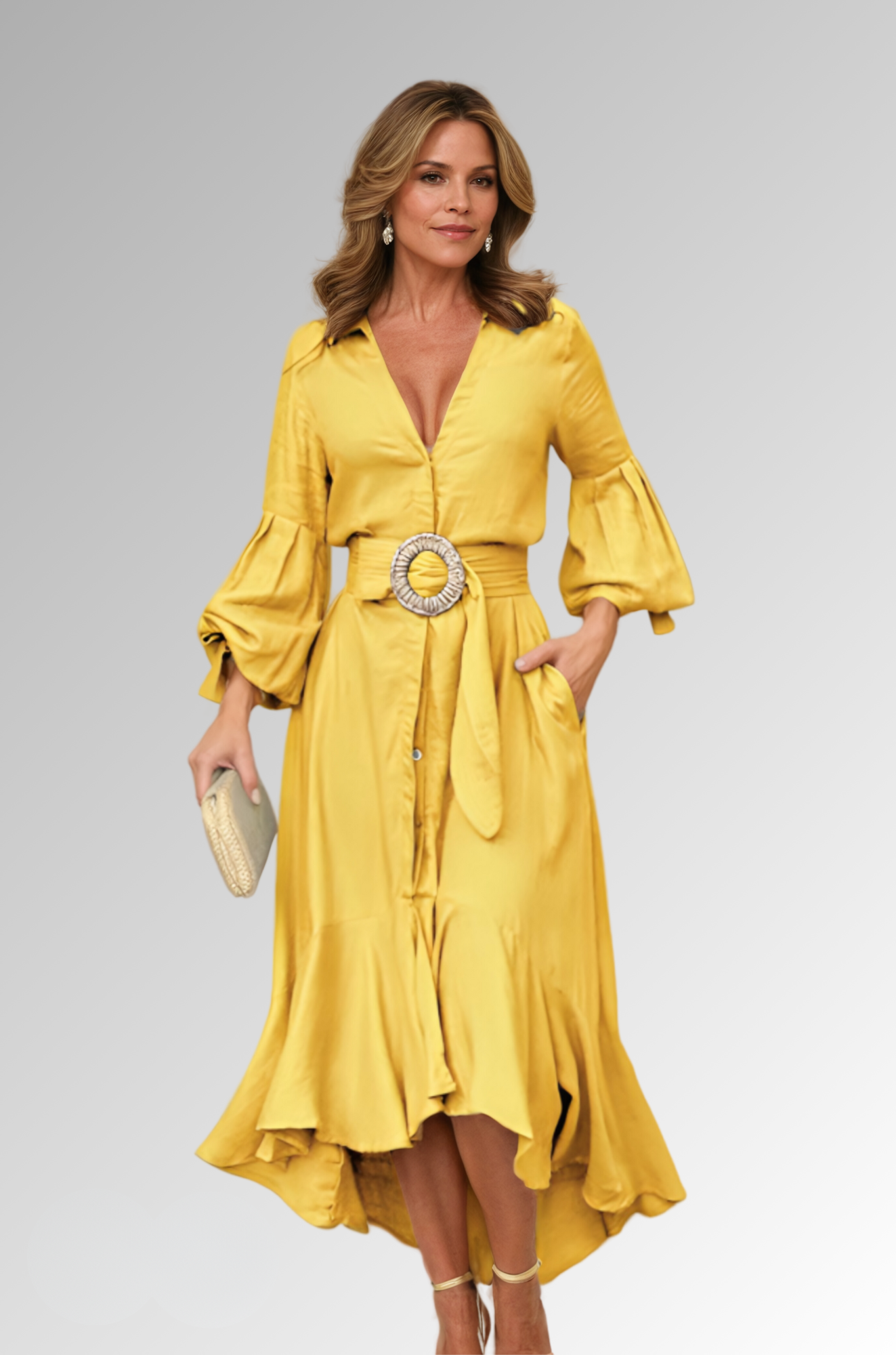Josie Dress - Sage Midi Dress for Woman