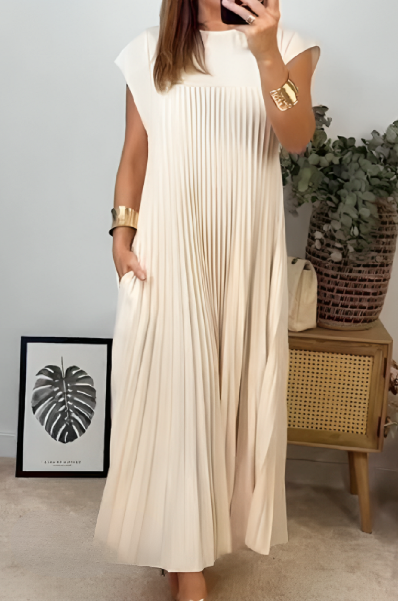 Lush Curve Fit - Breathable Pleated Dress for Woman