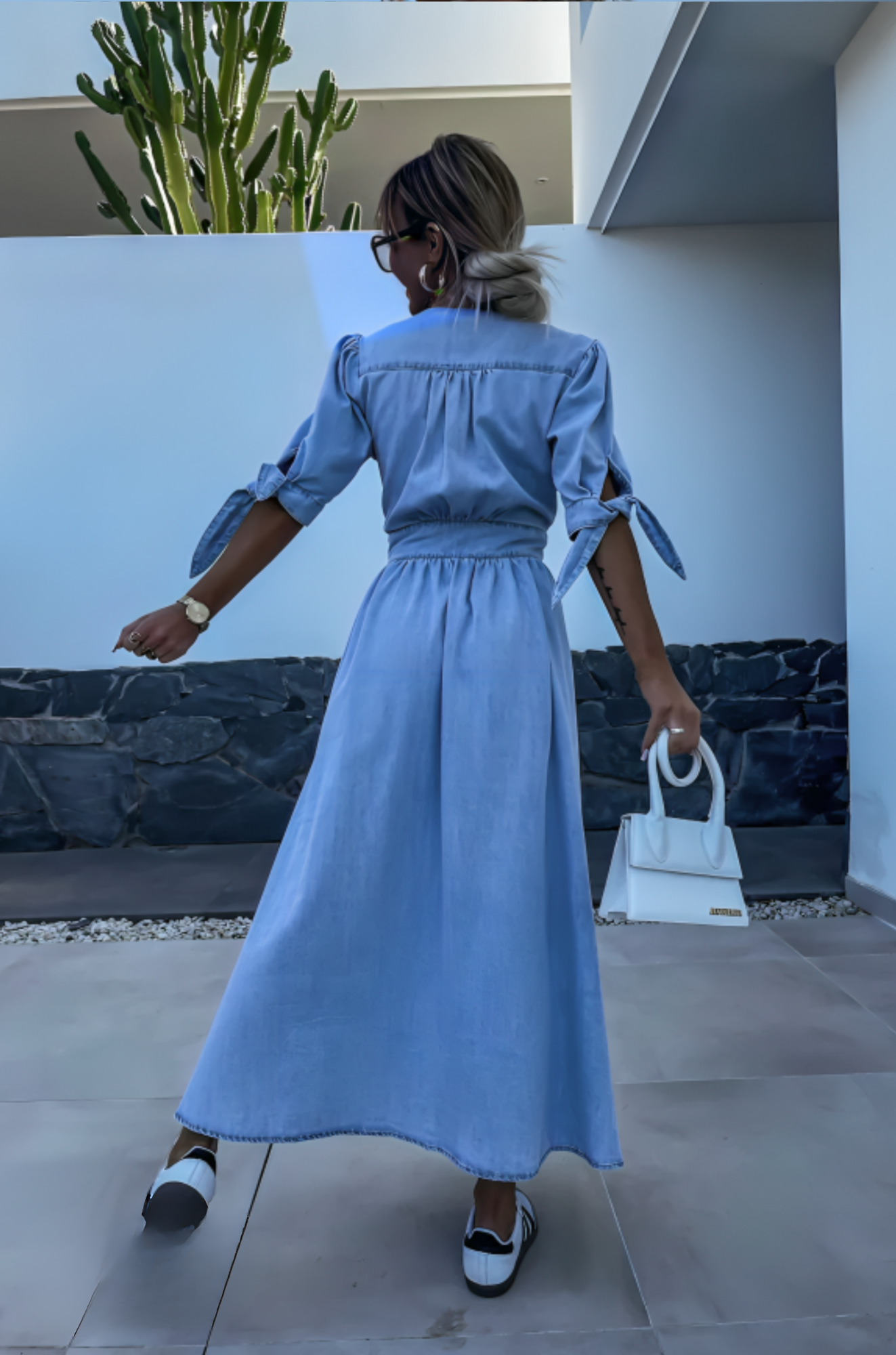 Della Denim Dress - Button-Down Dress for Woman