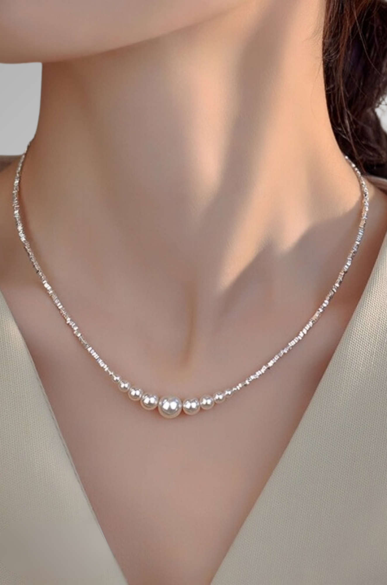 Serene Opulence - Pearl and Crystal Necklace for Woman