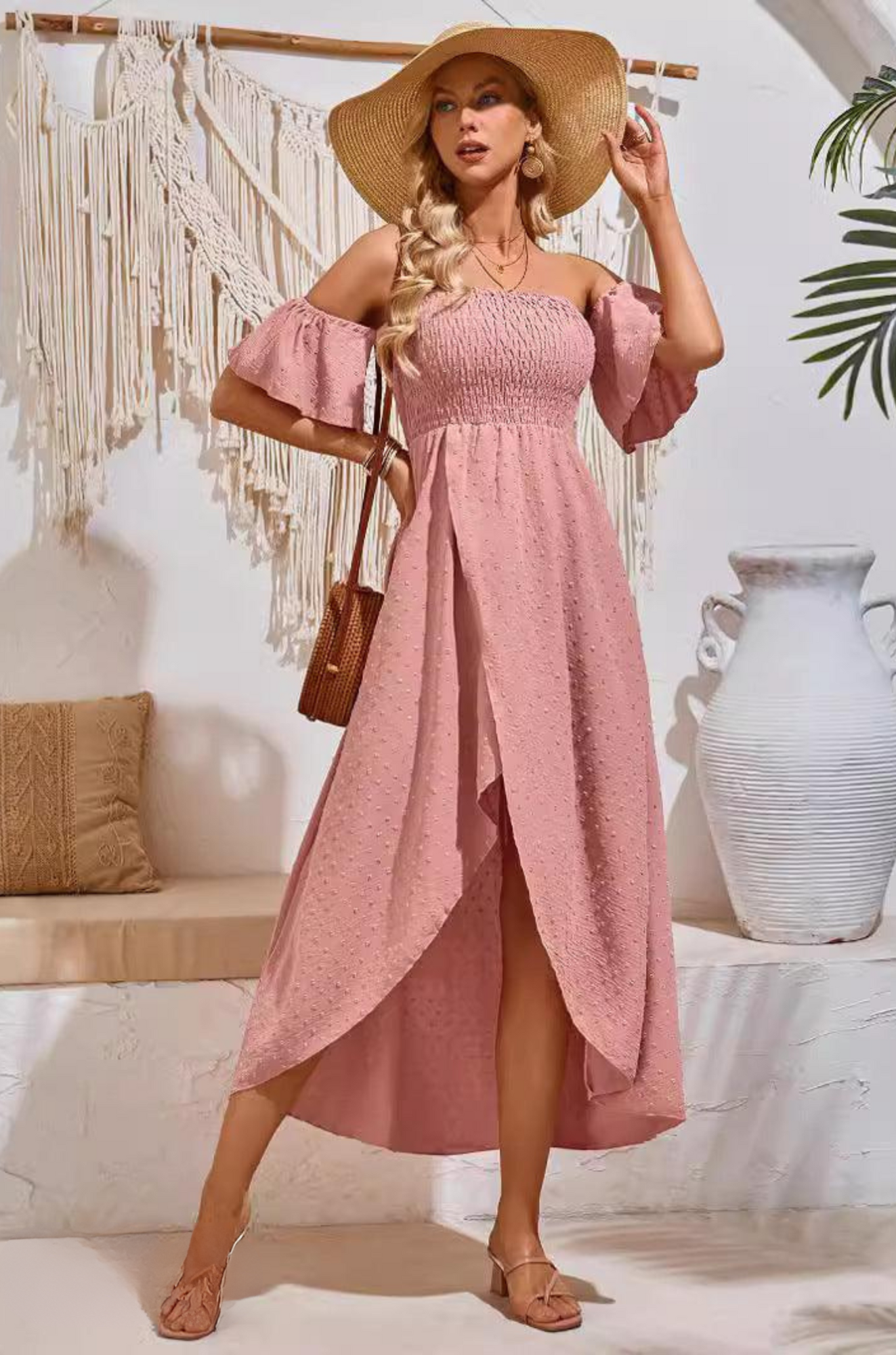 Demy Ruffle Dress - Off-Shoulder Maxi Dress for Woman