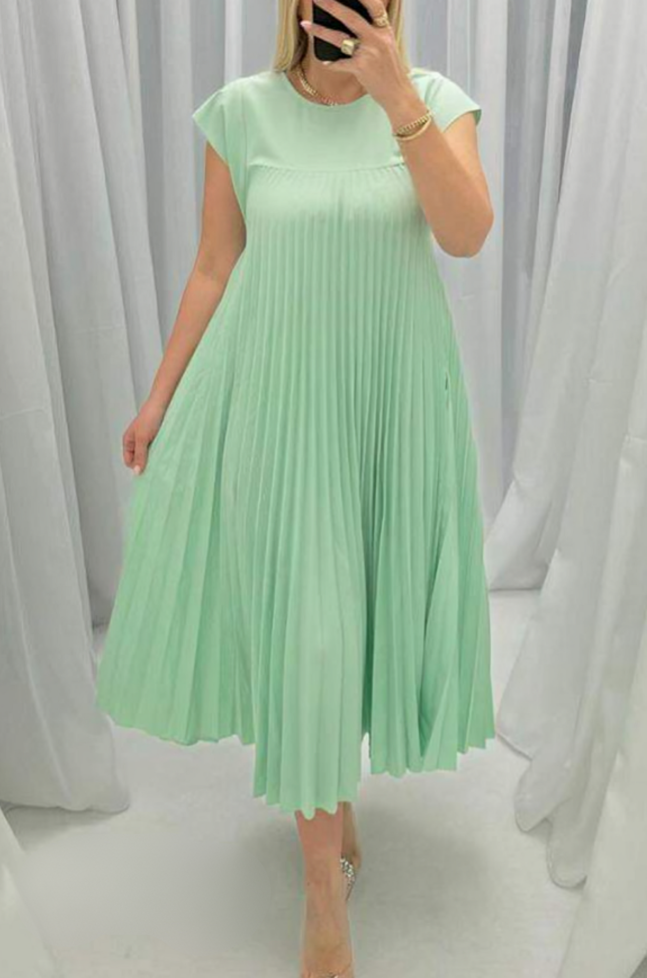 Lush Curve Fit - Breathable Pleated Dress for Woman