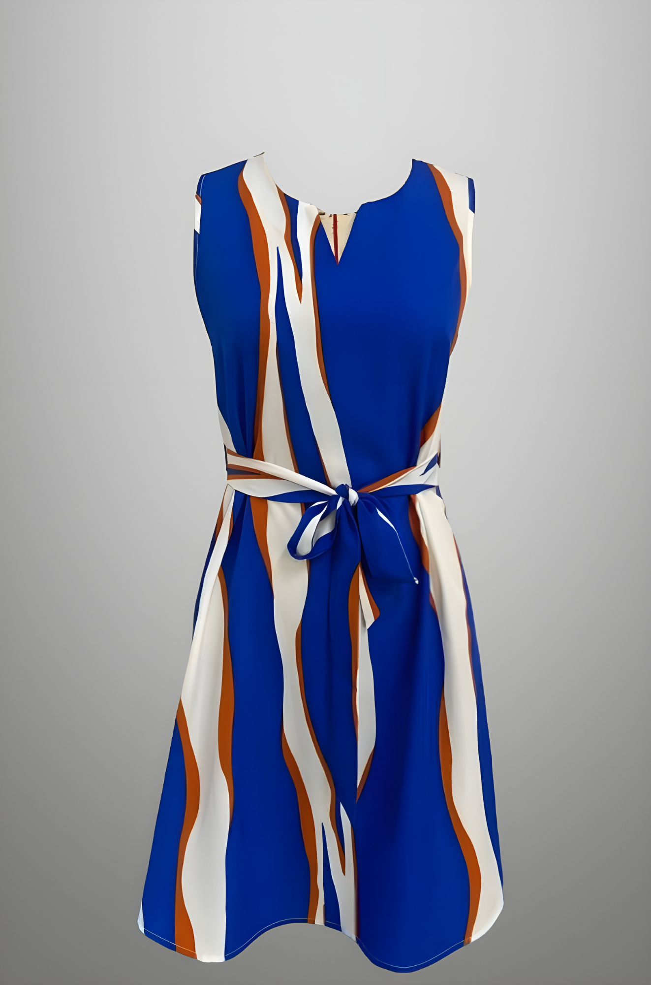 Elara - Vibrant Striped Sleeveless Dress for Woman