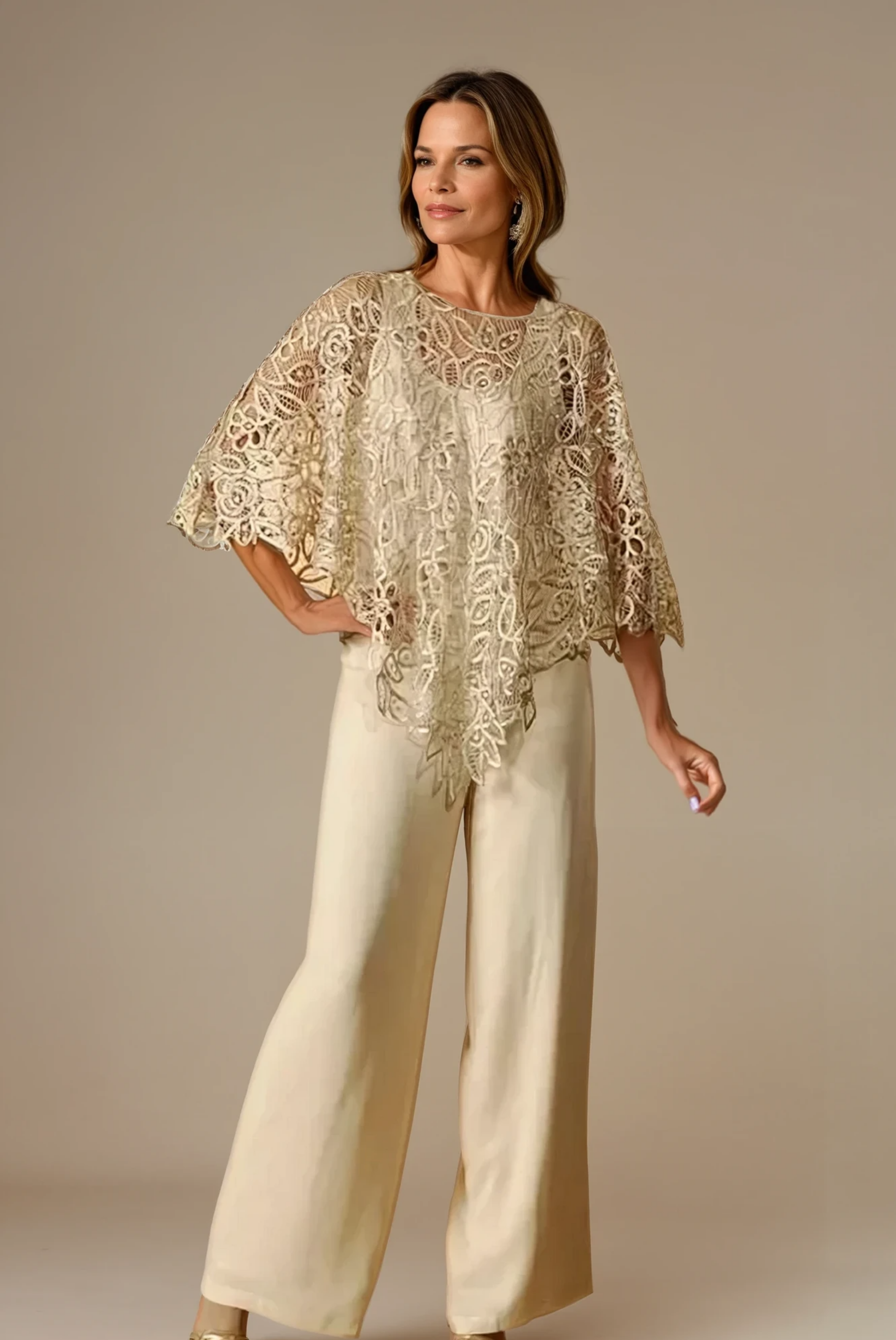 Lyraelle - Crochet Lace Trousers Set for Woman