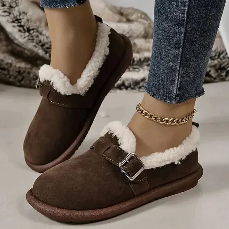 Plush Toe Slip-On Shoes - Cozy and Stylish Winter Essentials for Woman